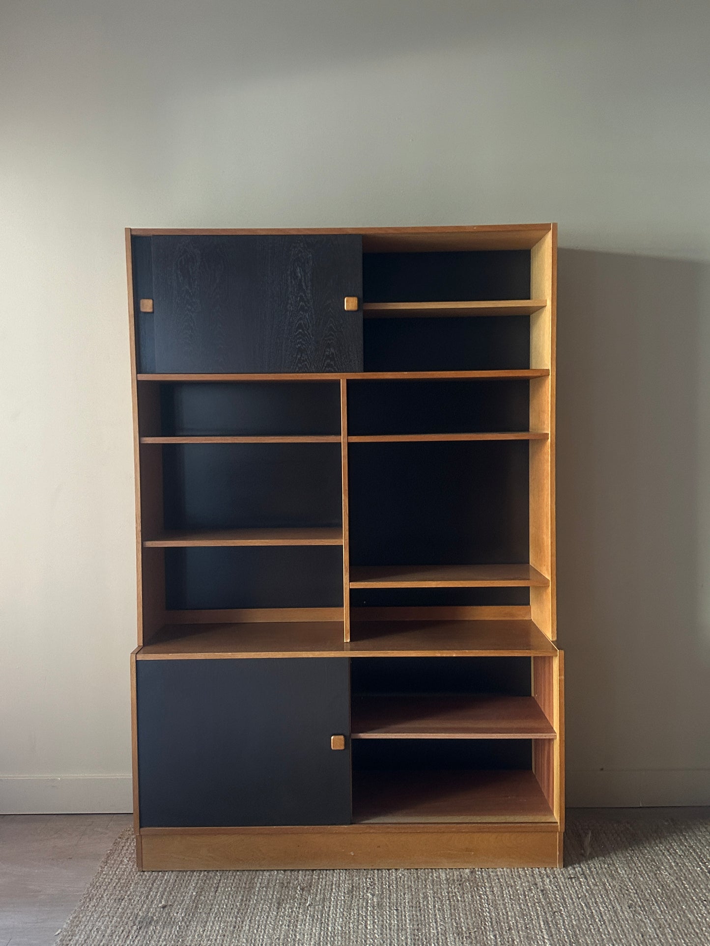 Danish teak two piece hutch