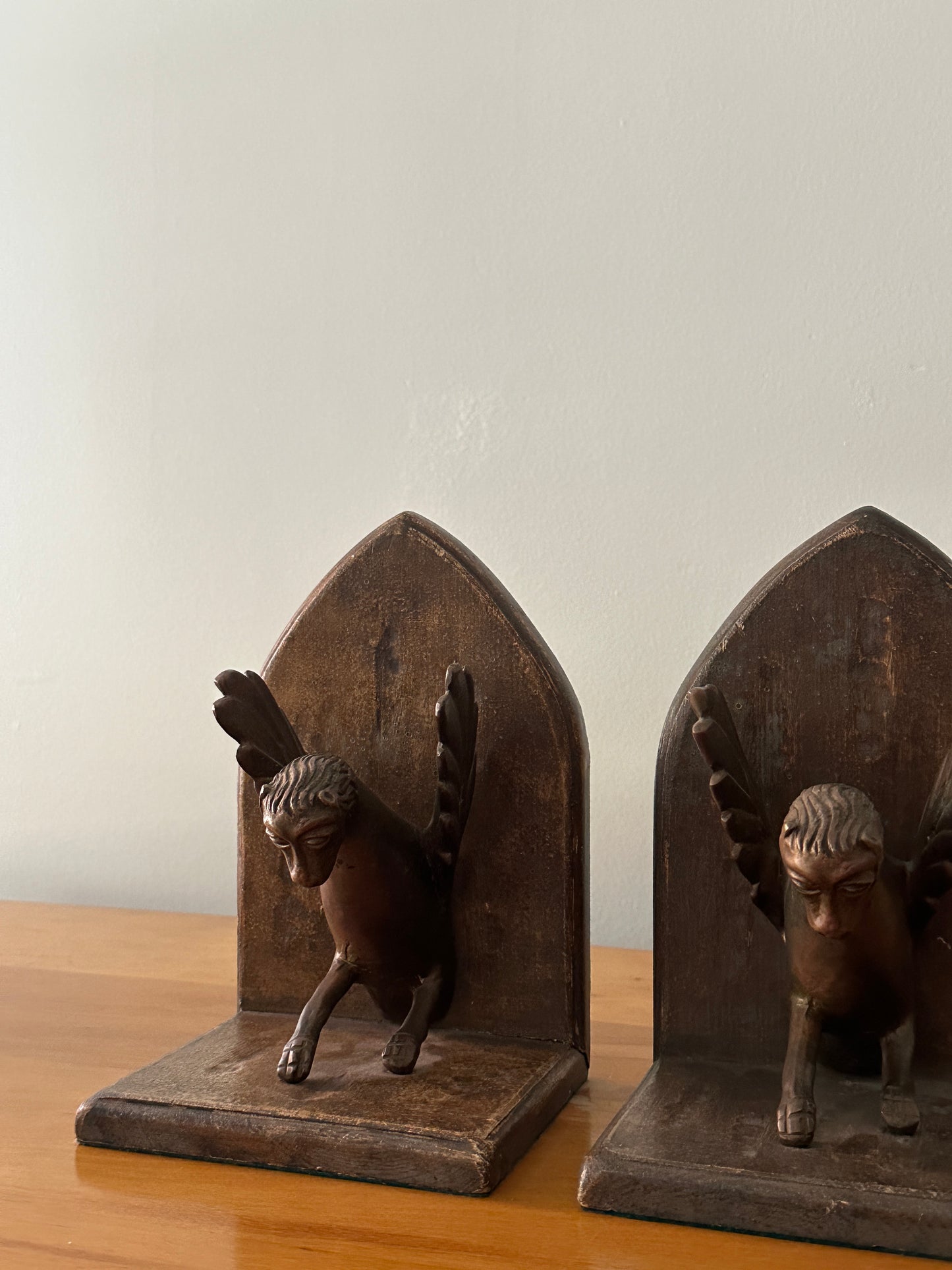 Winged Griffin bookends