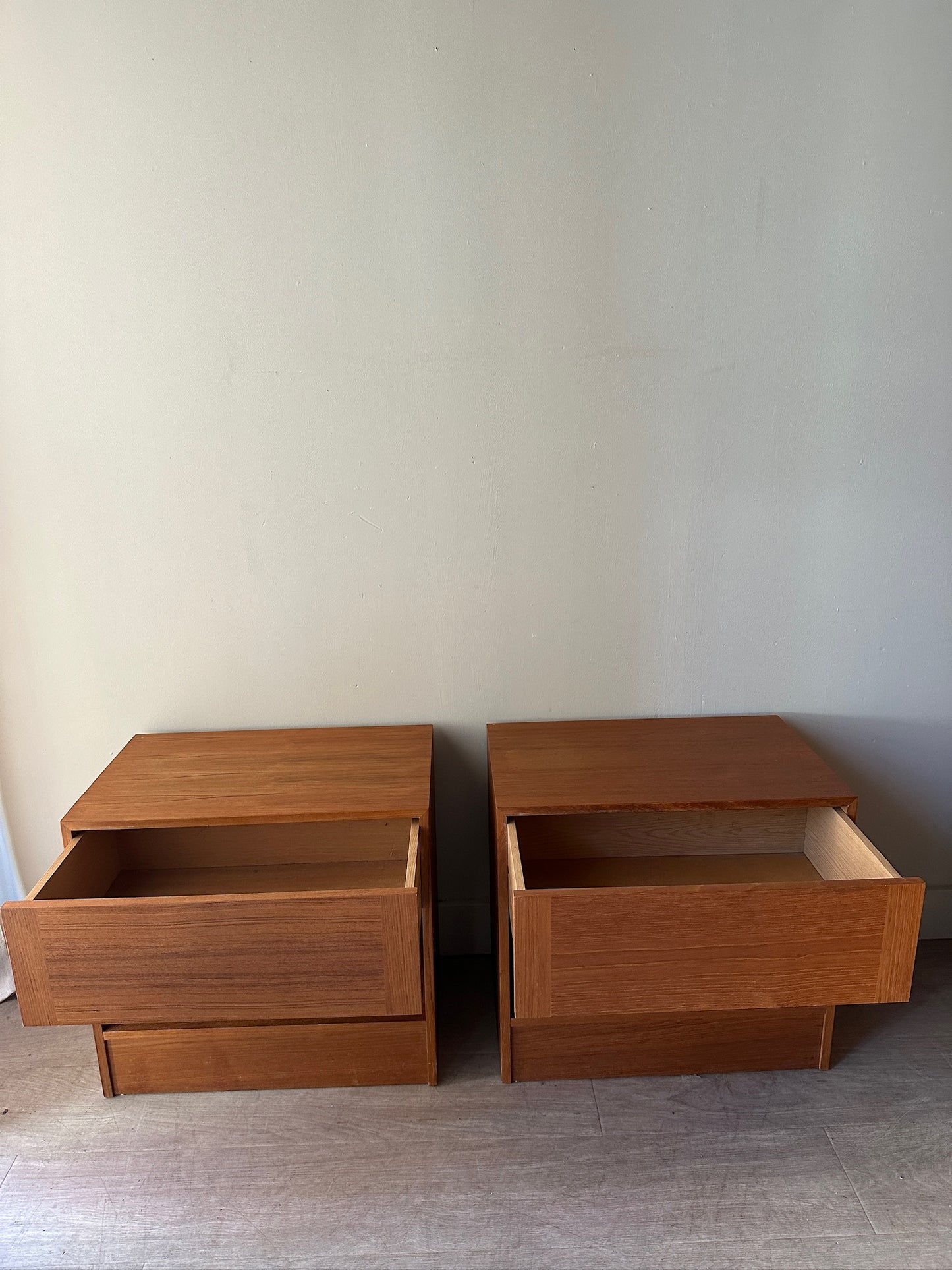 Teak nightstands. Set of 2.