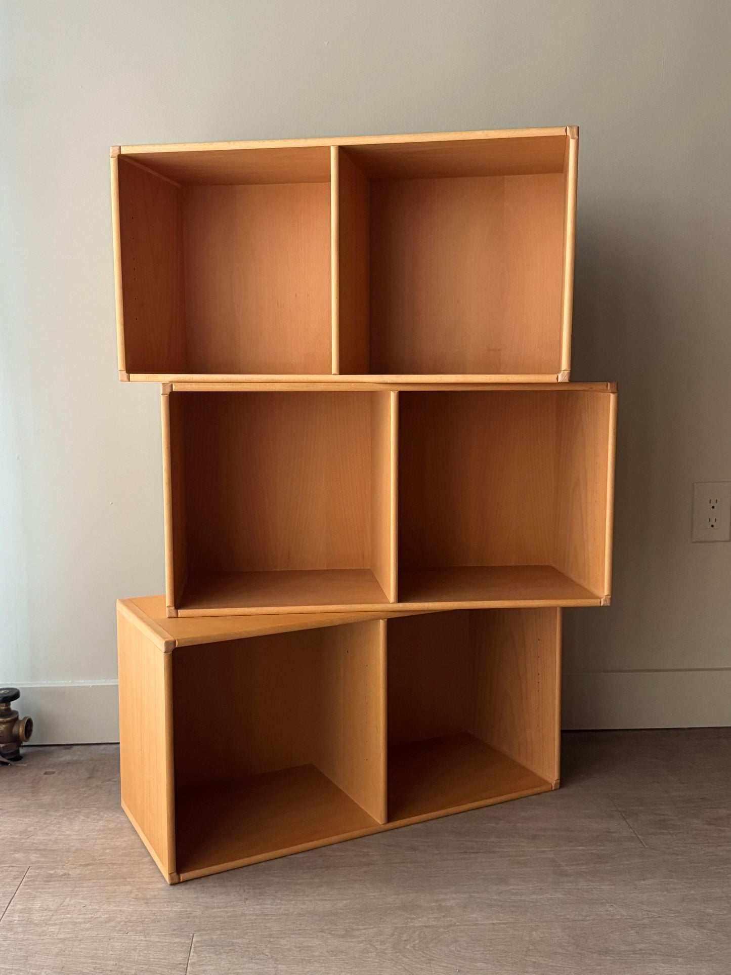 Caso “Rimme” Danish beech modular system - three horizontal divider units. Sold individually.