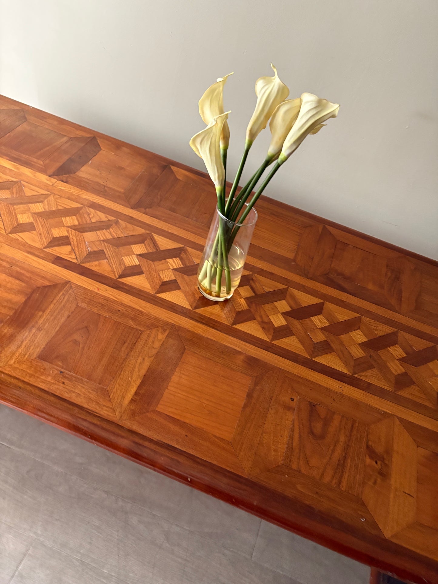 Deco inlaid walnut library table