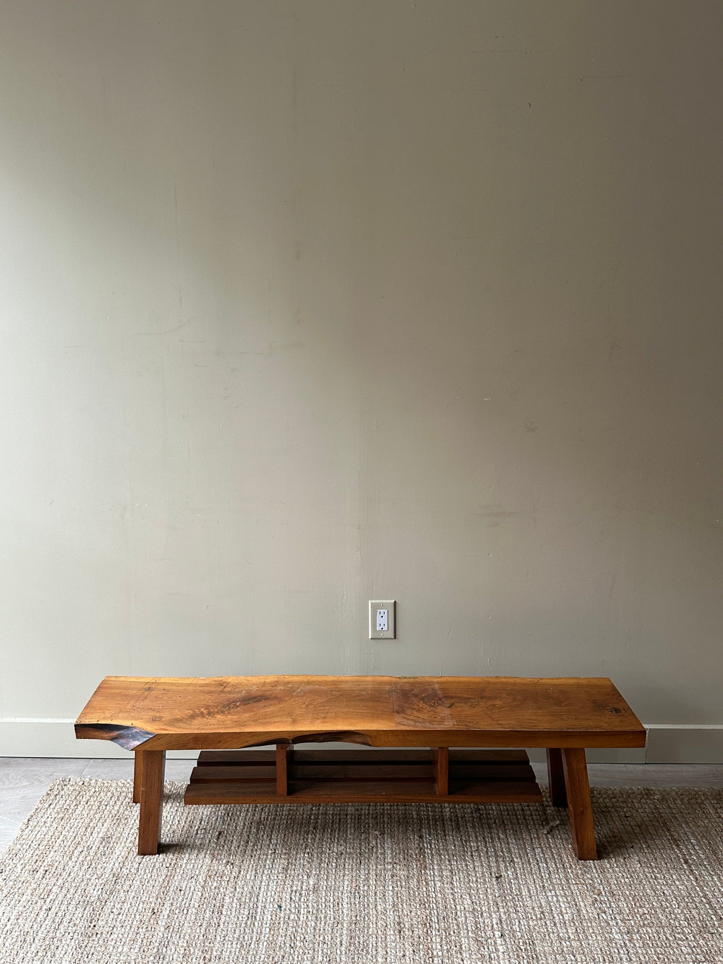 Walnut live edge bench