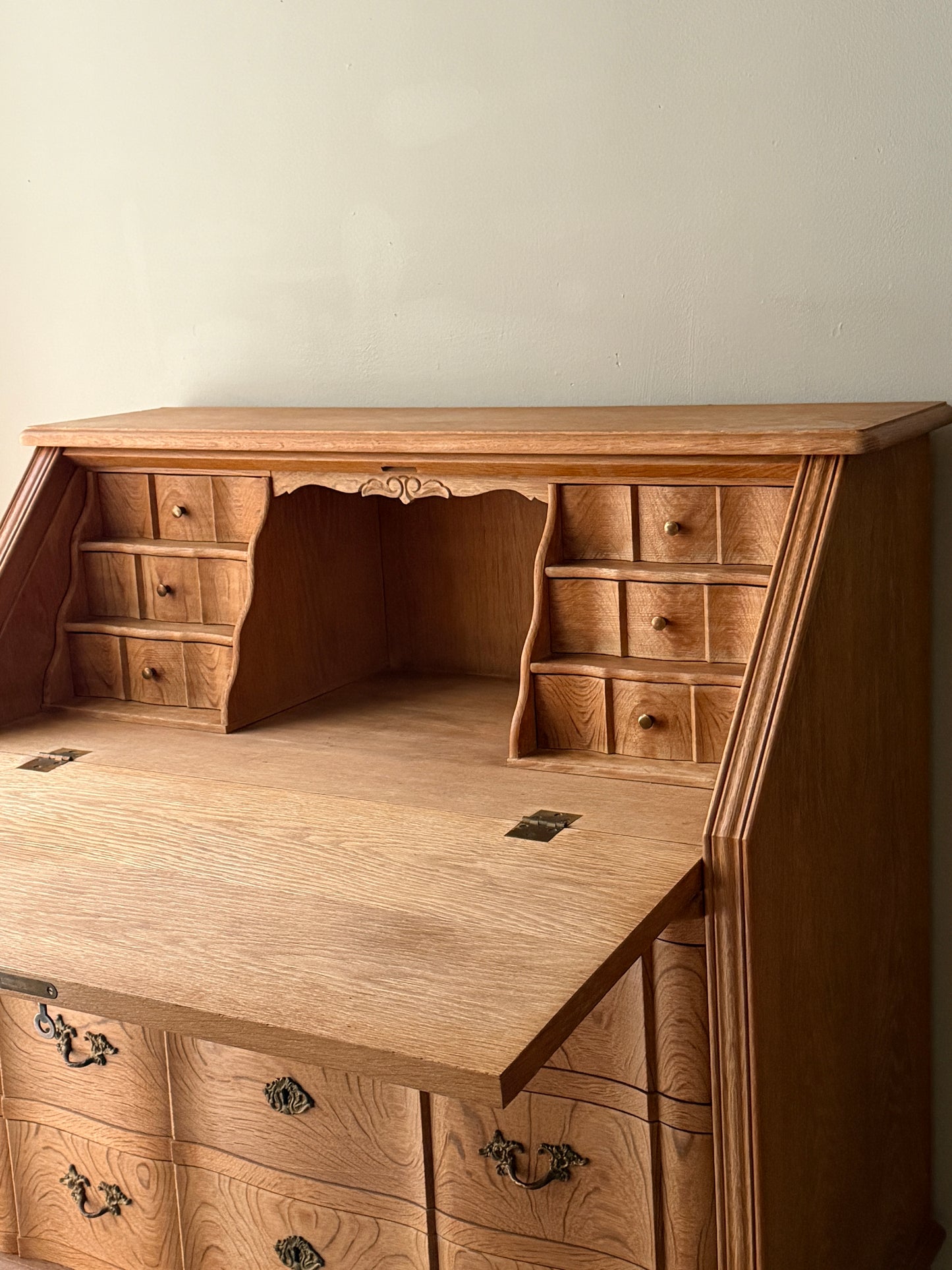 Danish oak secretary dresser
