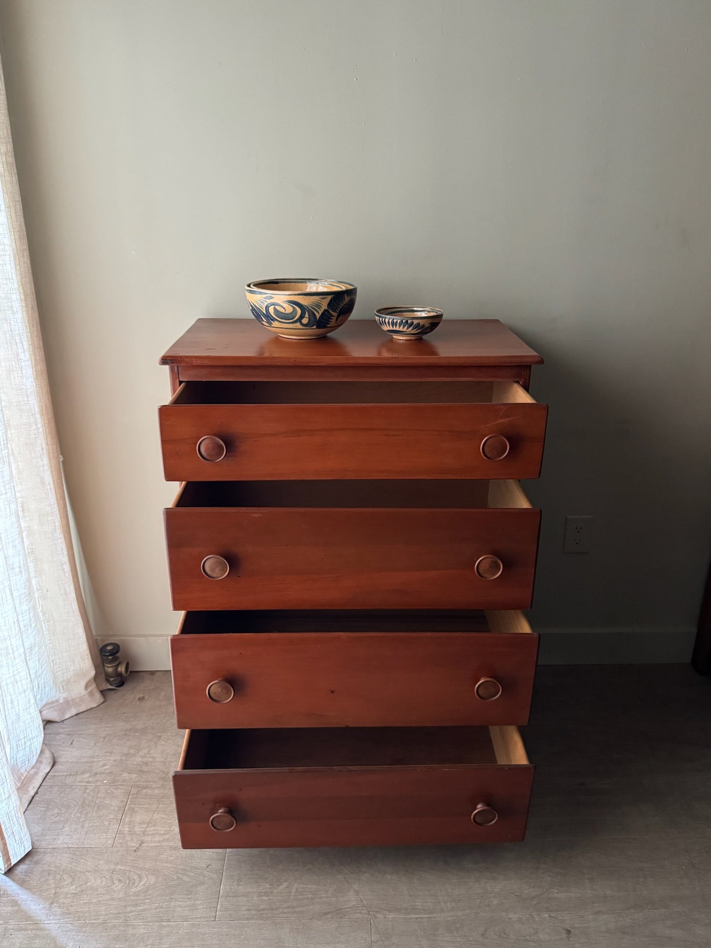 Maple tallboy dresser