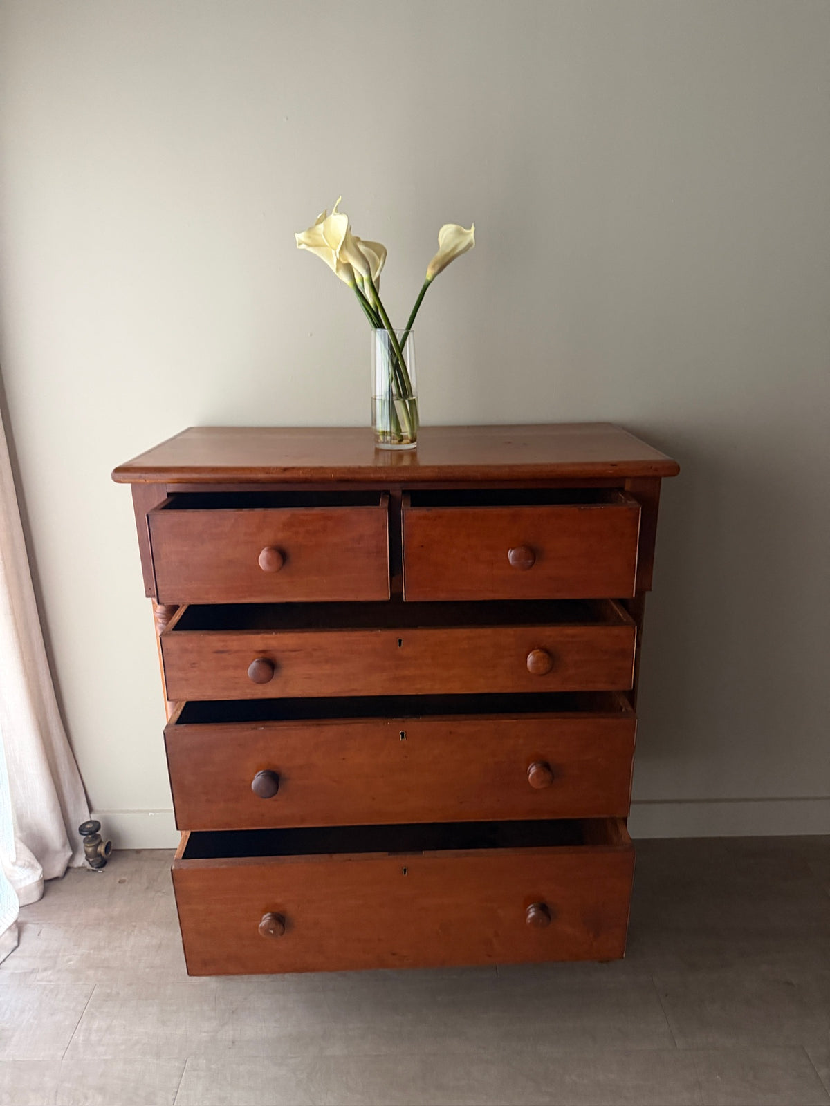 Sheraton cherry tallboy dresser