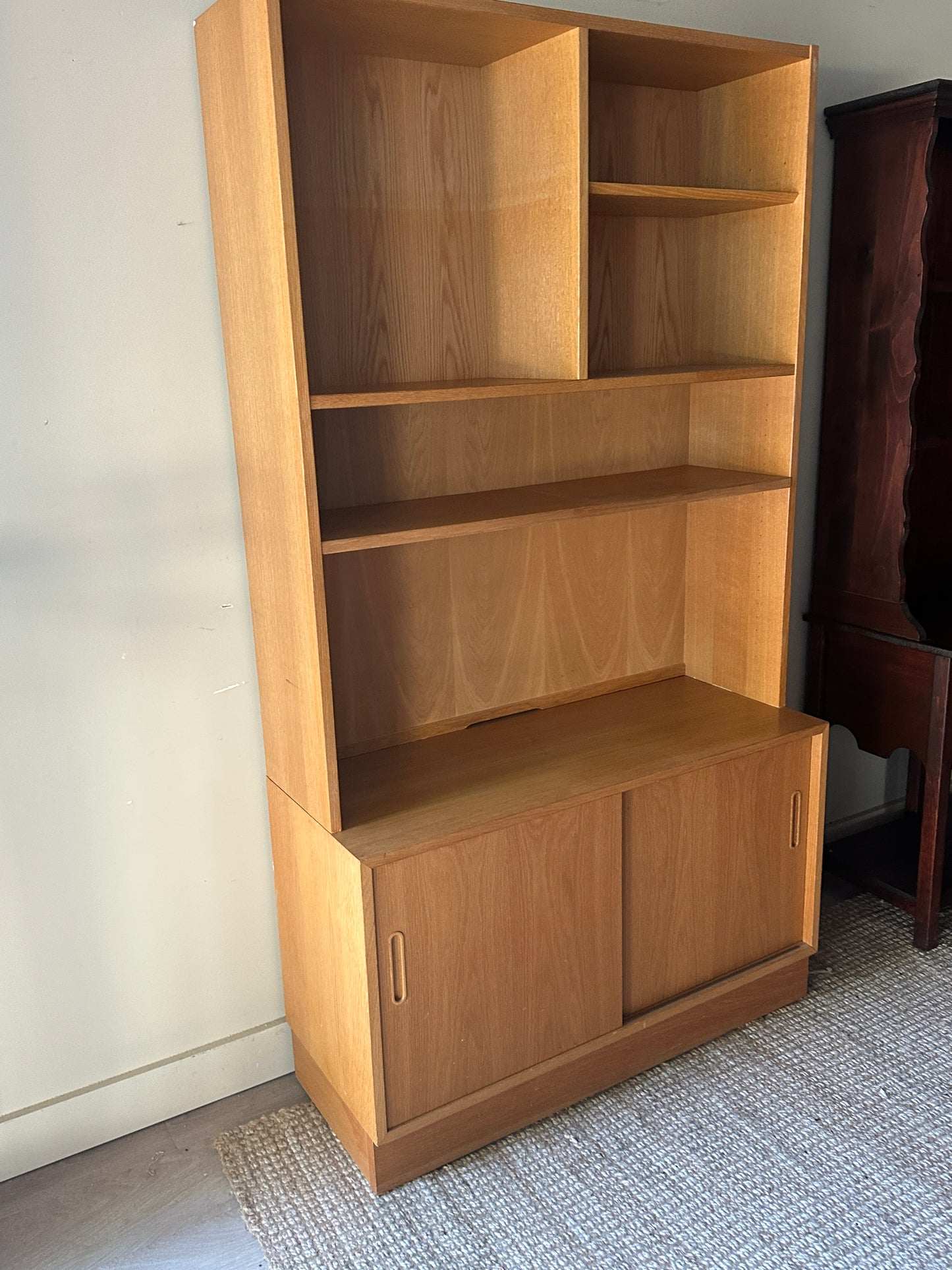 Danish blonde two piece hutch