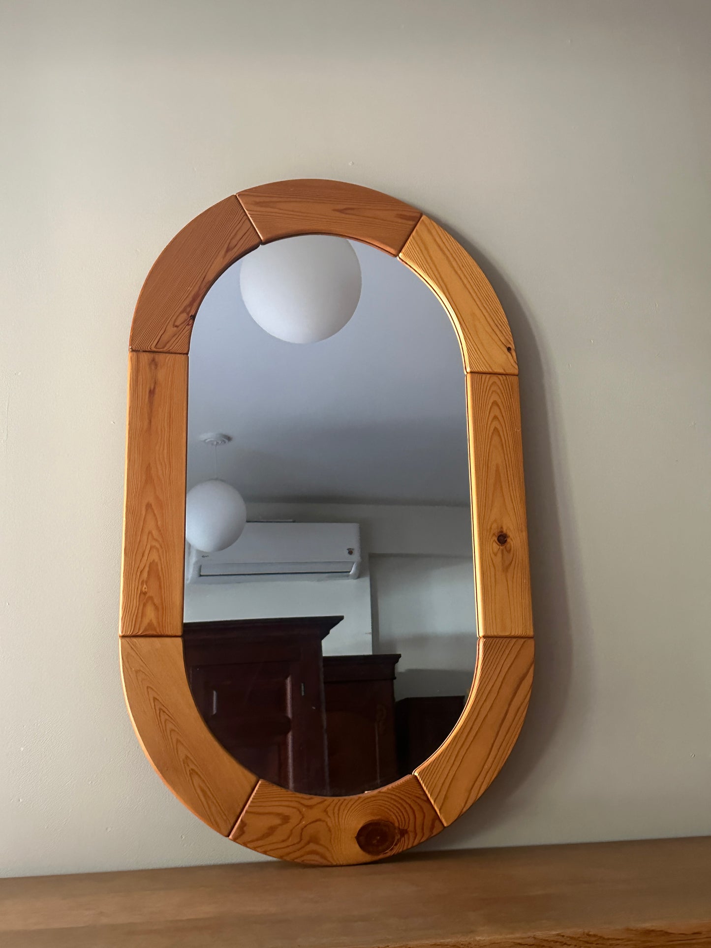 Swedish pine wall mirror