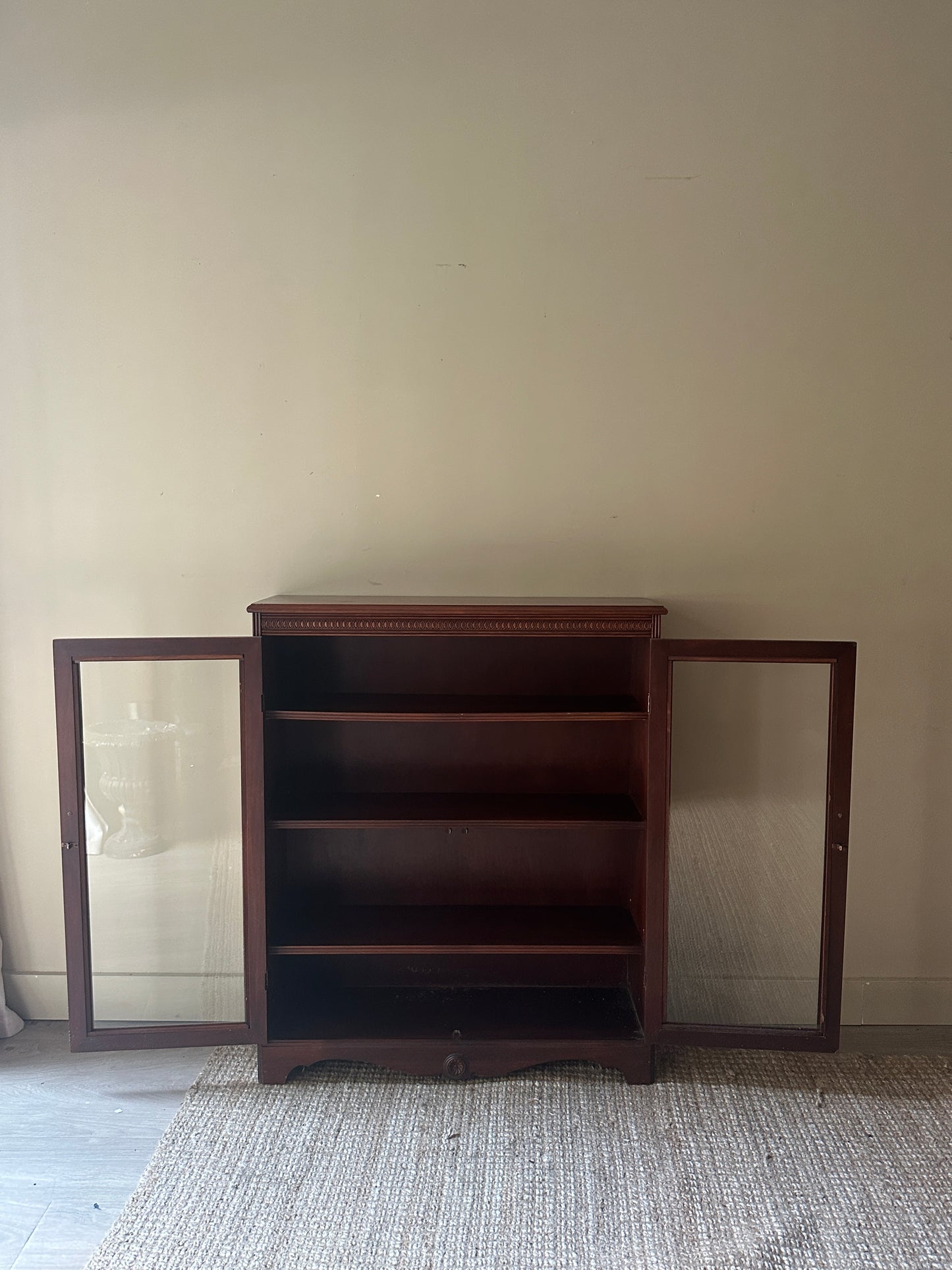 Mahogany and glass display case