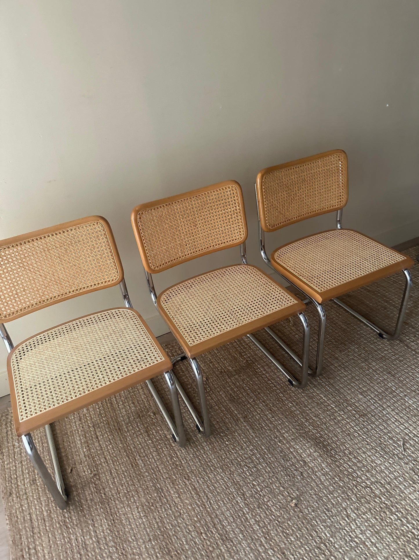 Three cesca chairs. Sold individually.