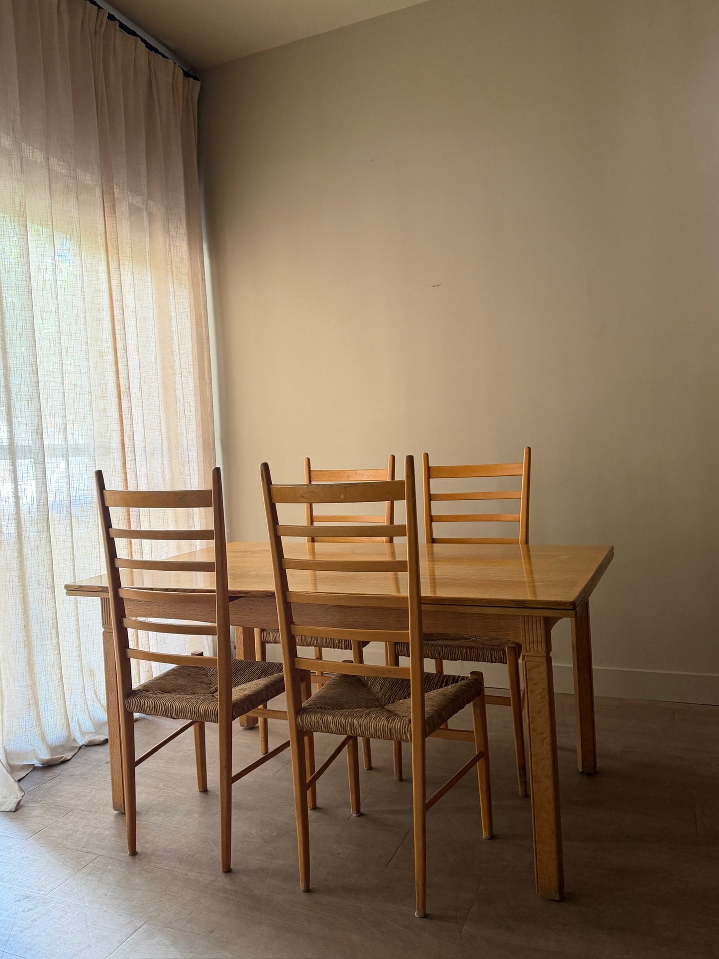 Danish oak extending dining table