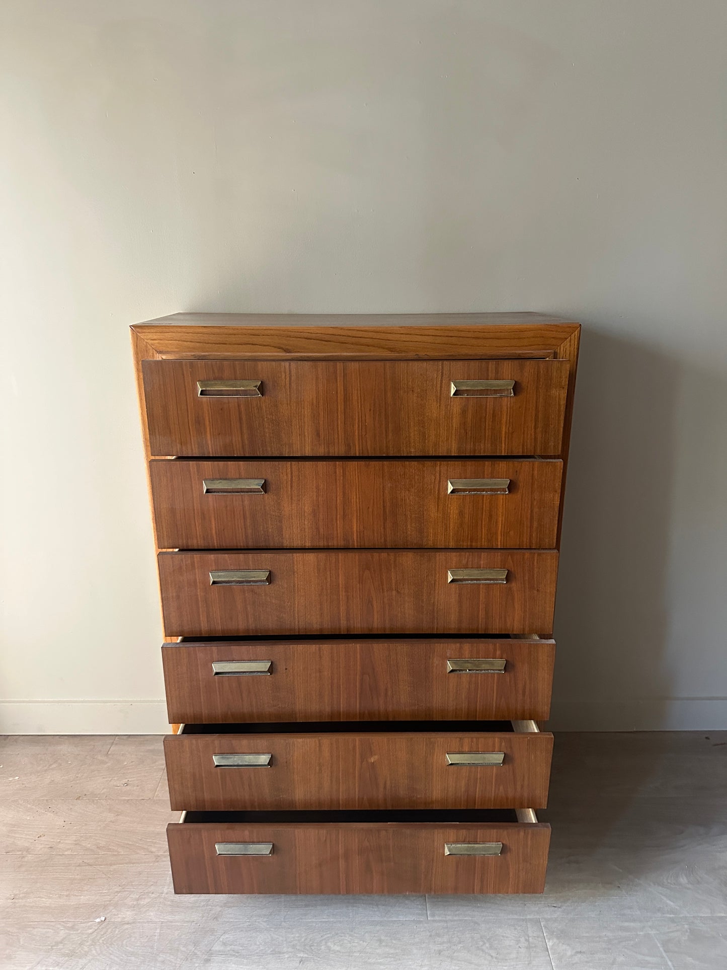 Walnut and Oak tallboy