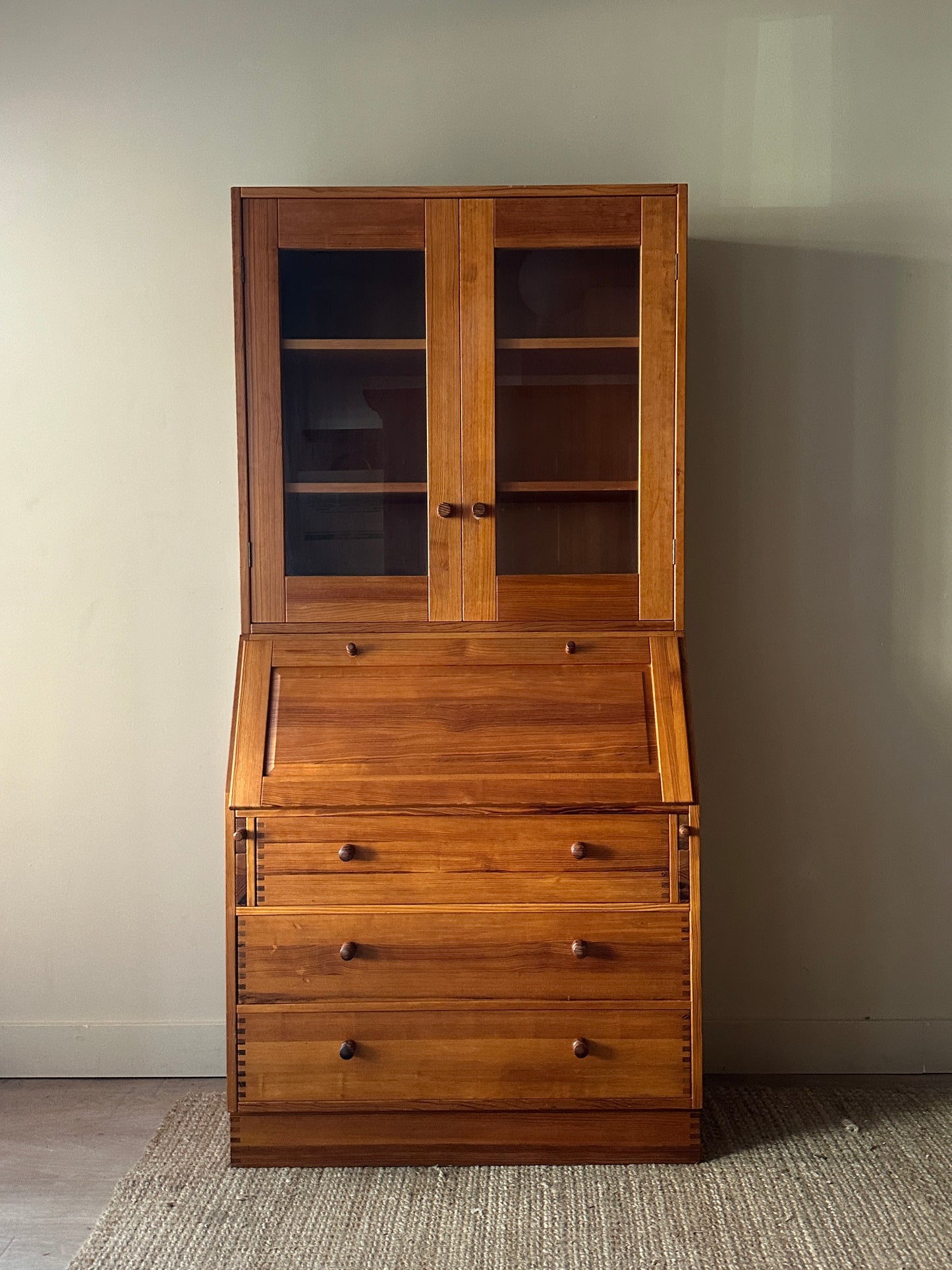 Swedish pine secretary cabinet