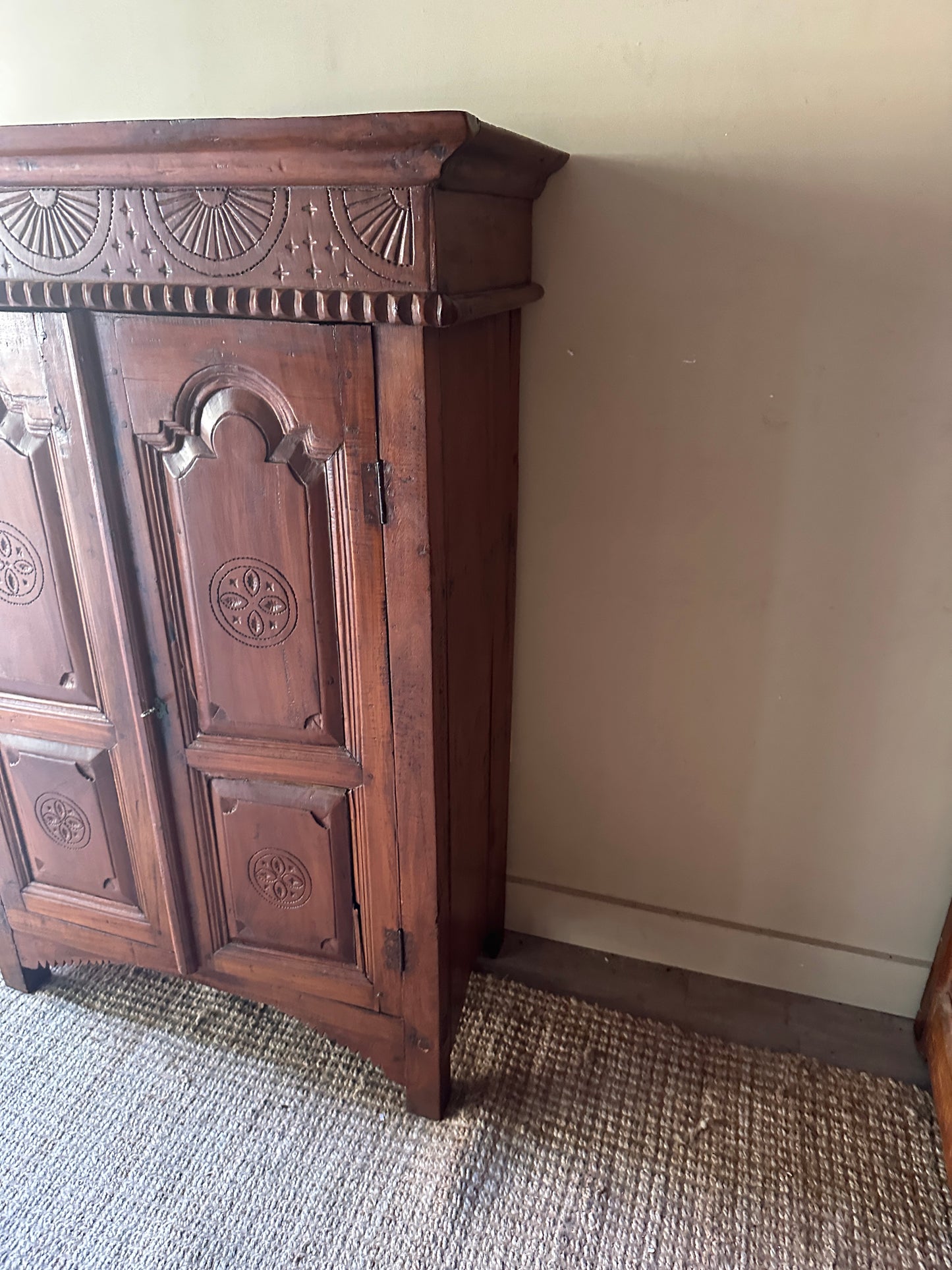 Carved pine cabinet