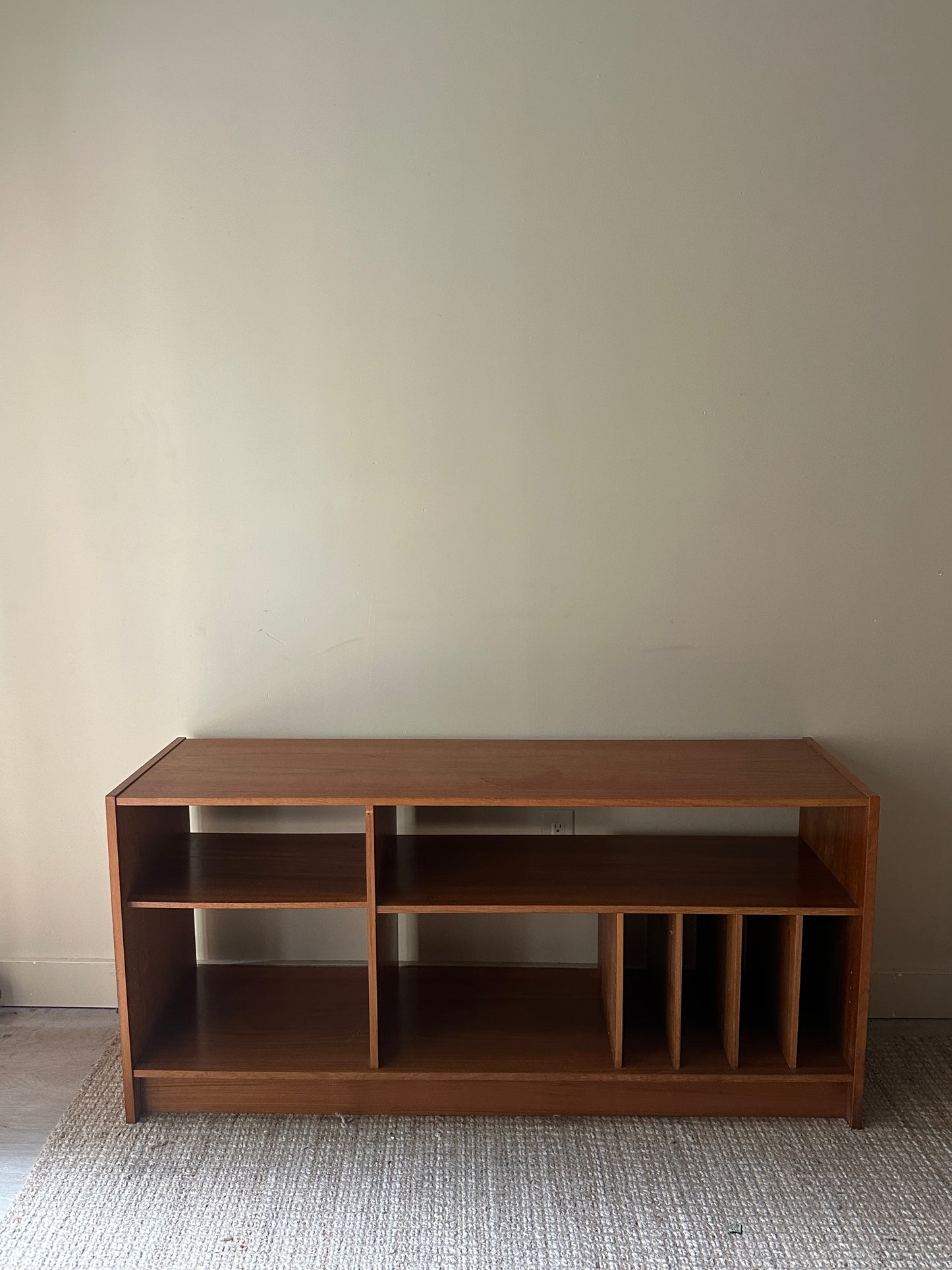 Teak record console