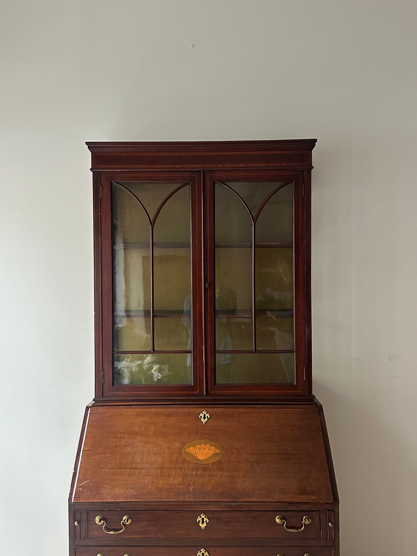 Two piece secretary desk