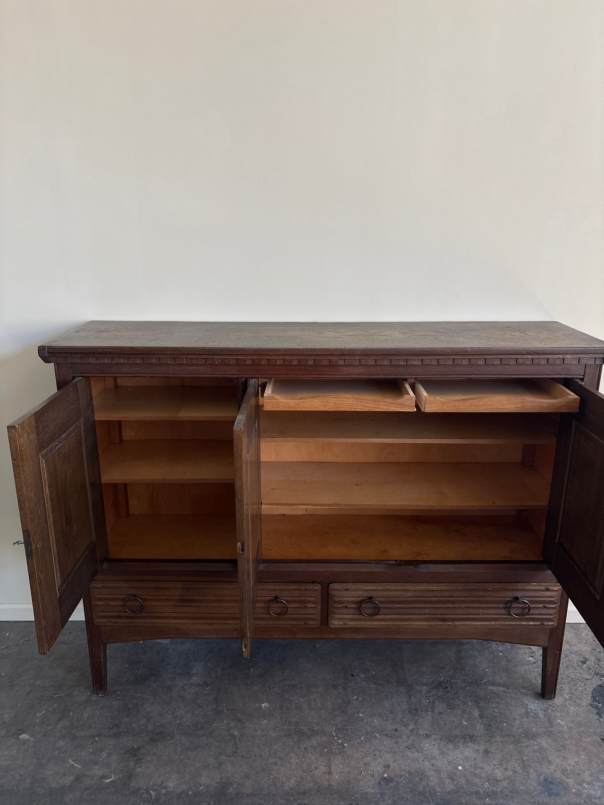 Carved oak sideboard