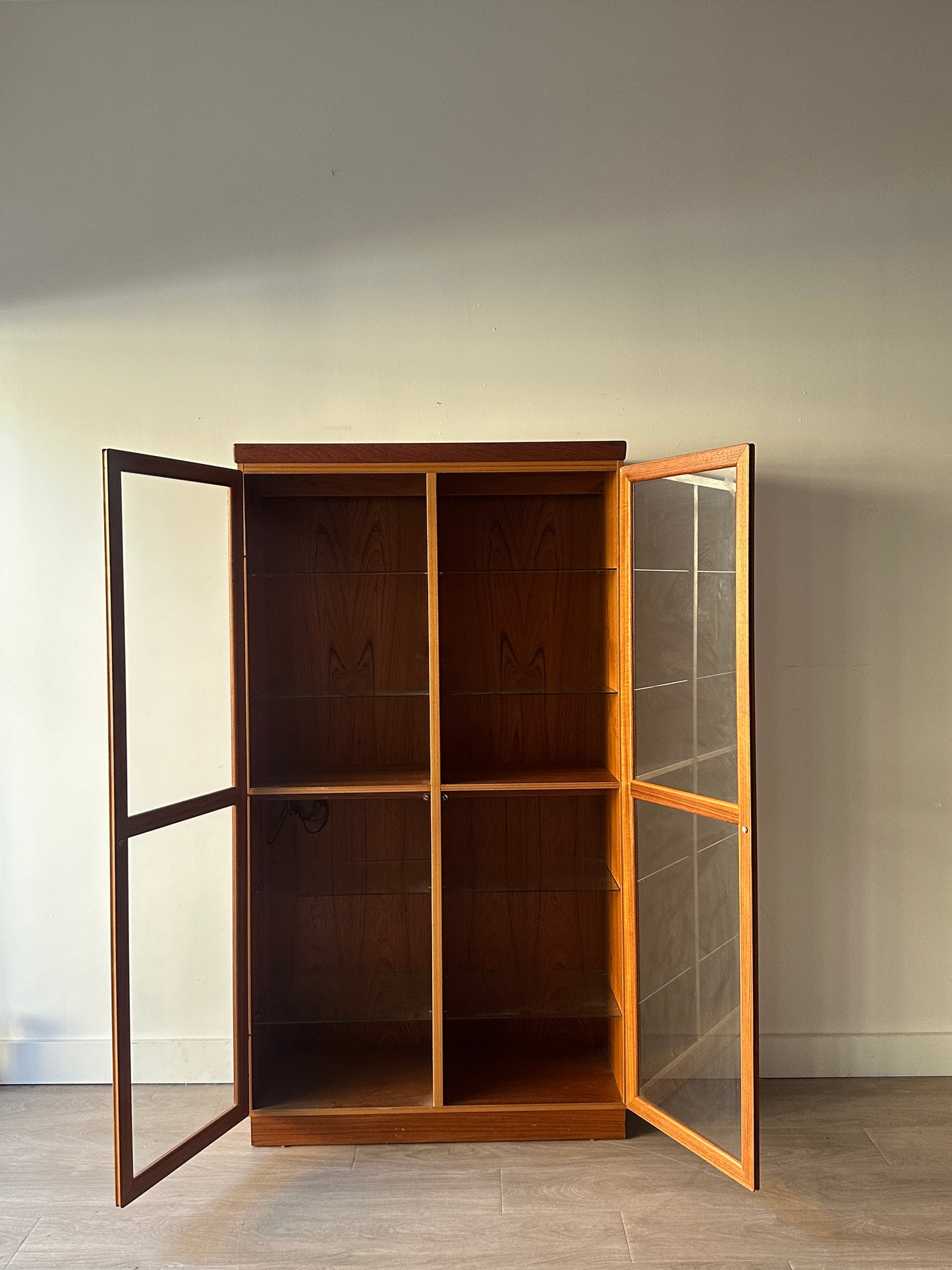 Teak display case