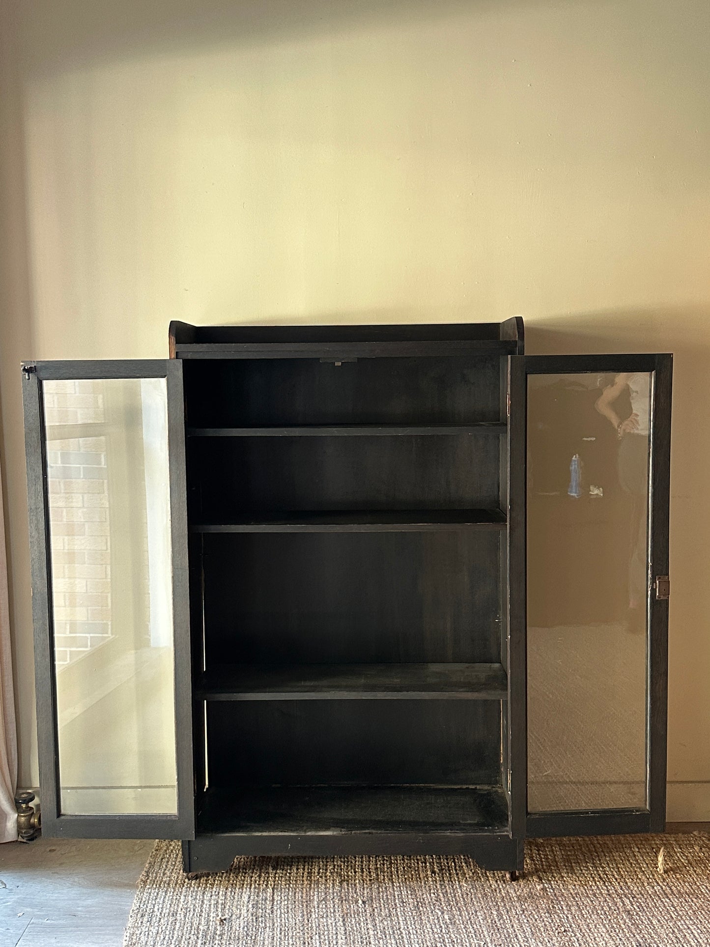 Black painted display case