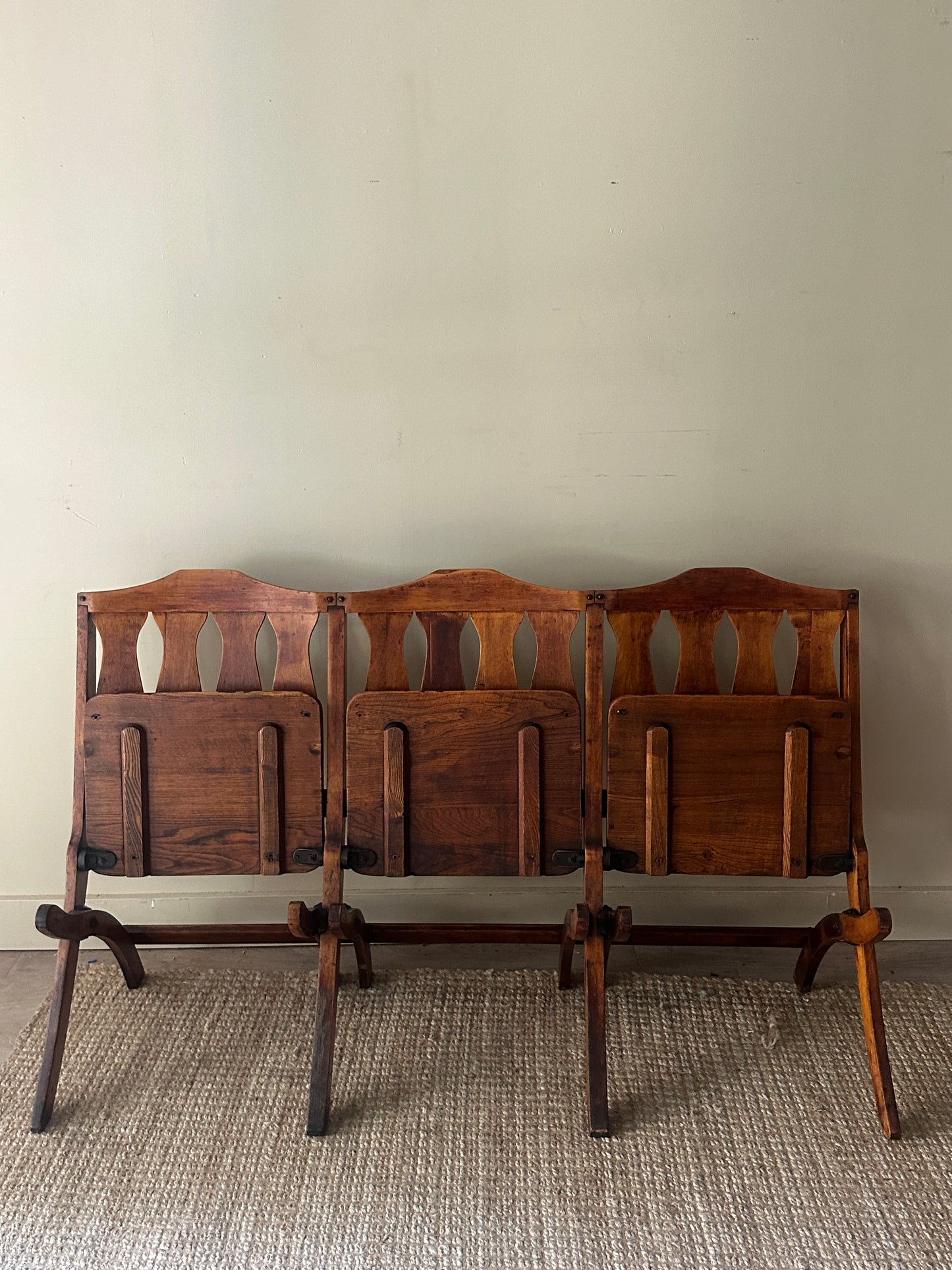 Pine three seater folding bench