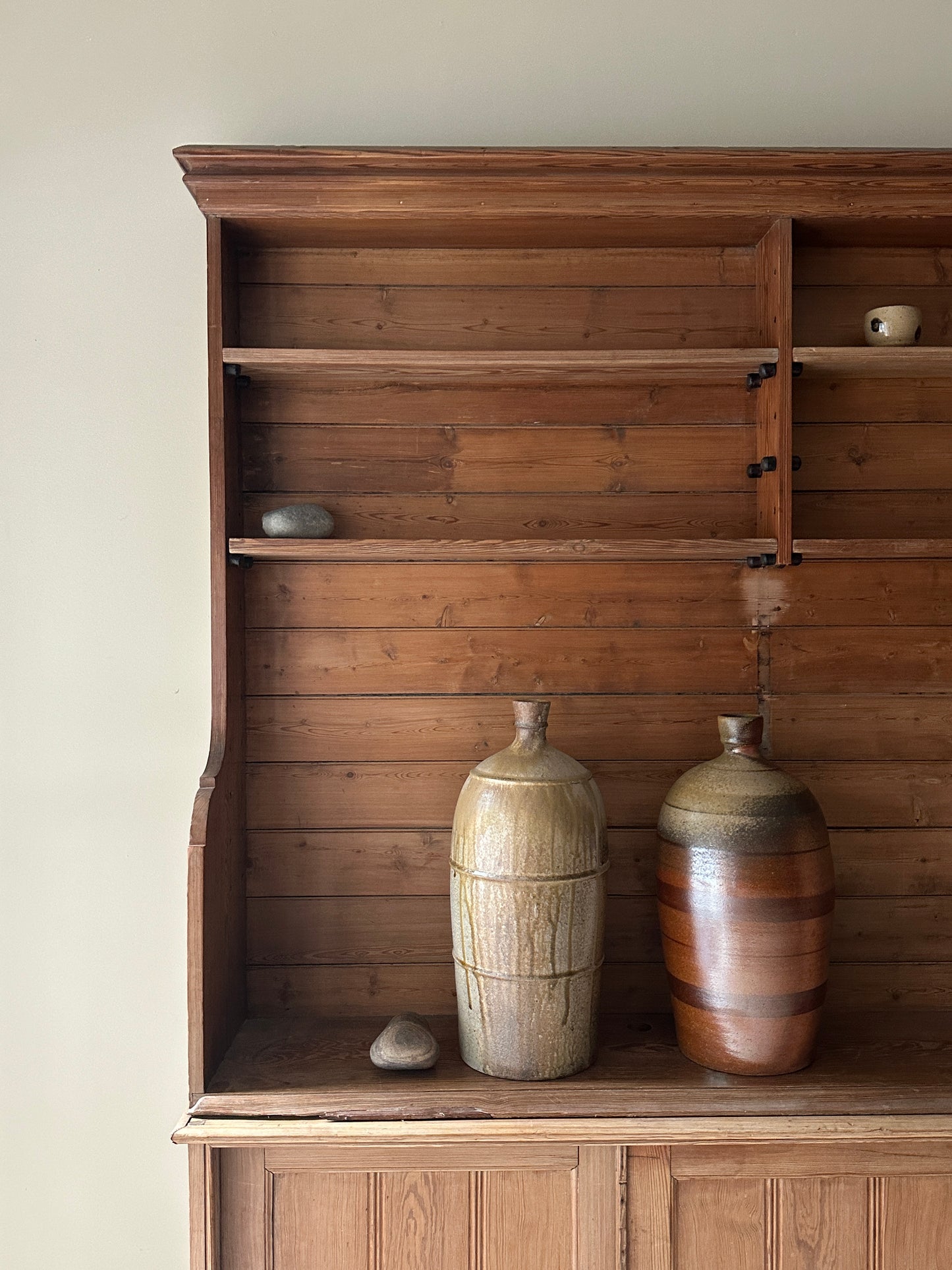 Two piece pine hutch