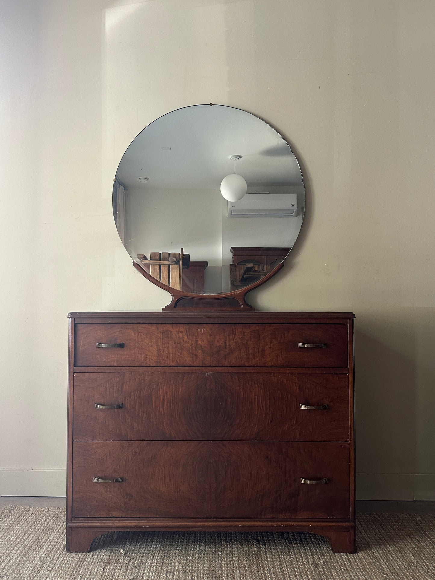 Walnut dresser with mirror