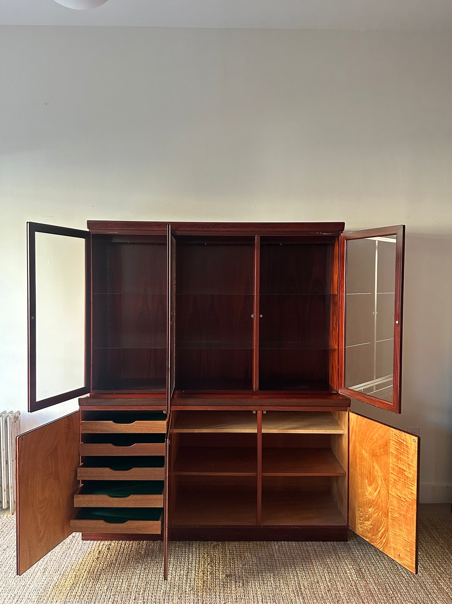 Rosewood two piece hutch