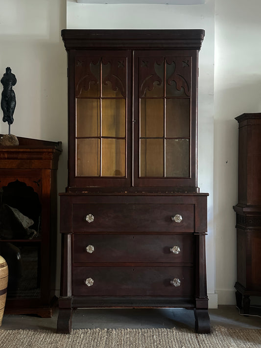 Mahogany hutch as is