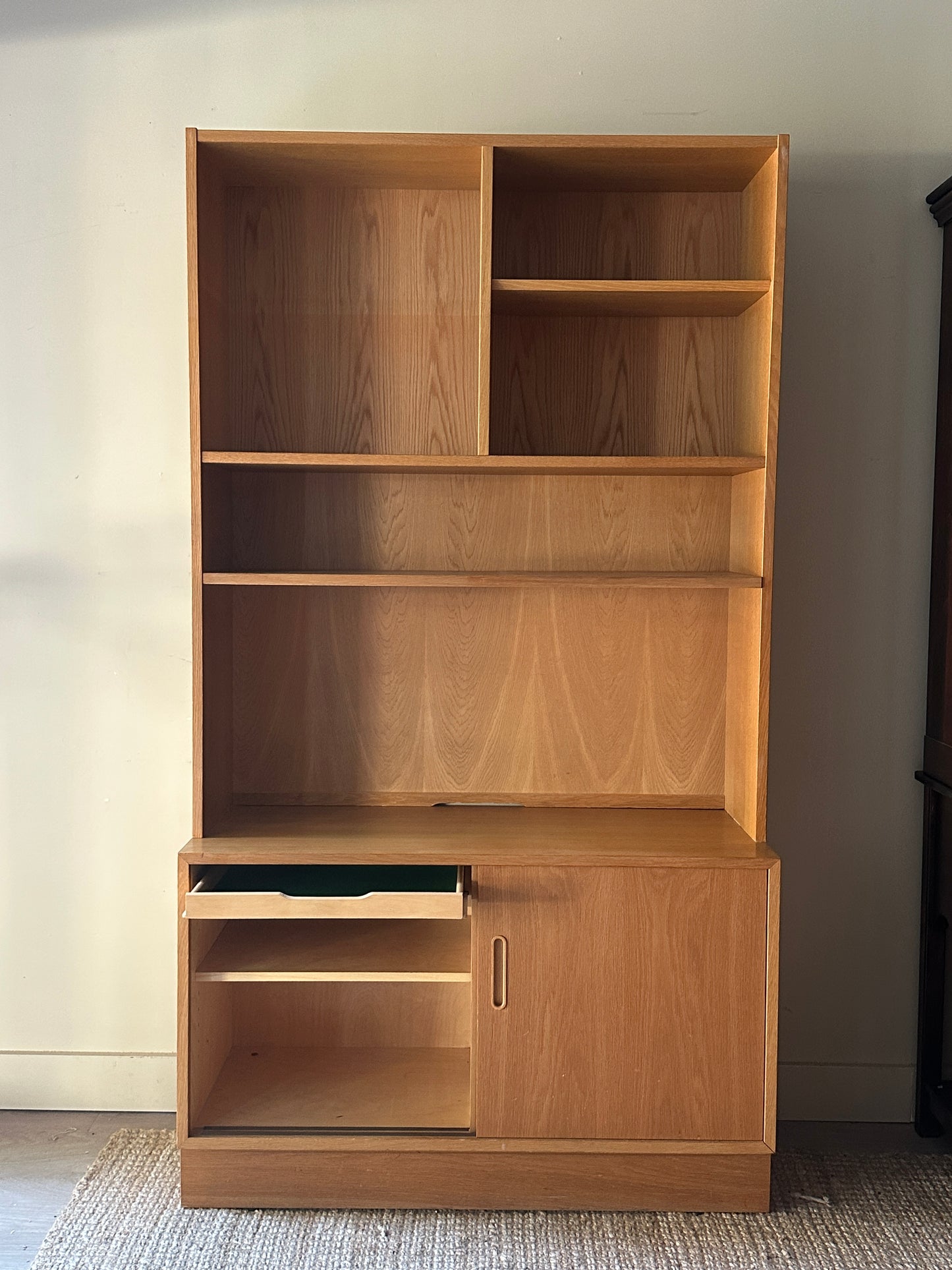 Danish blonde two piece hutch