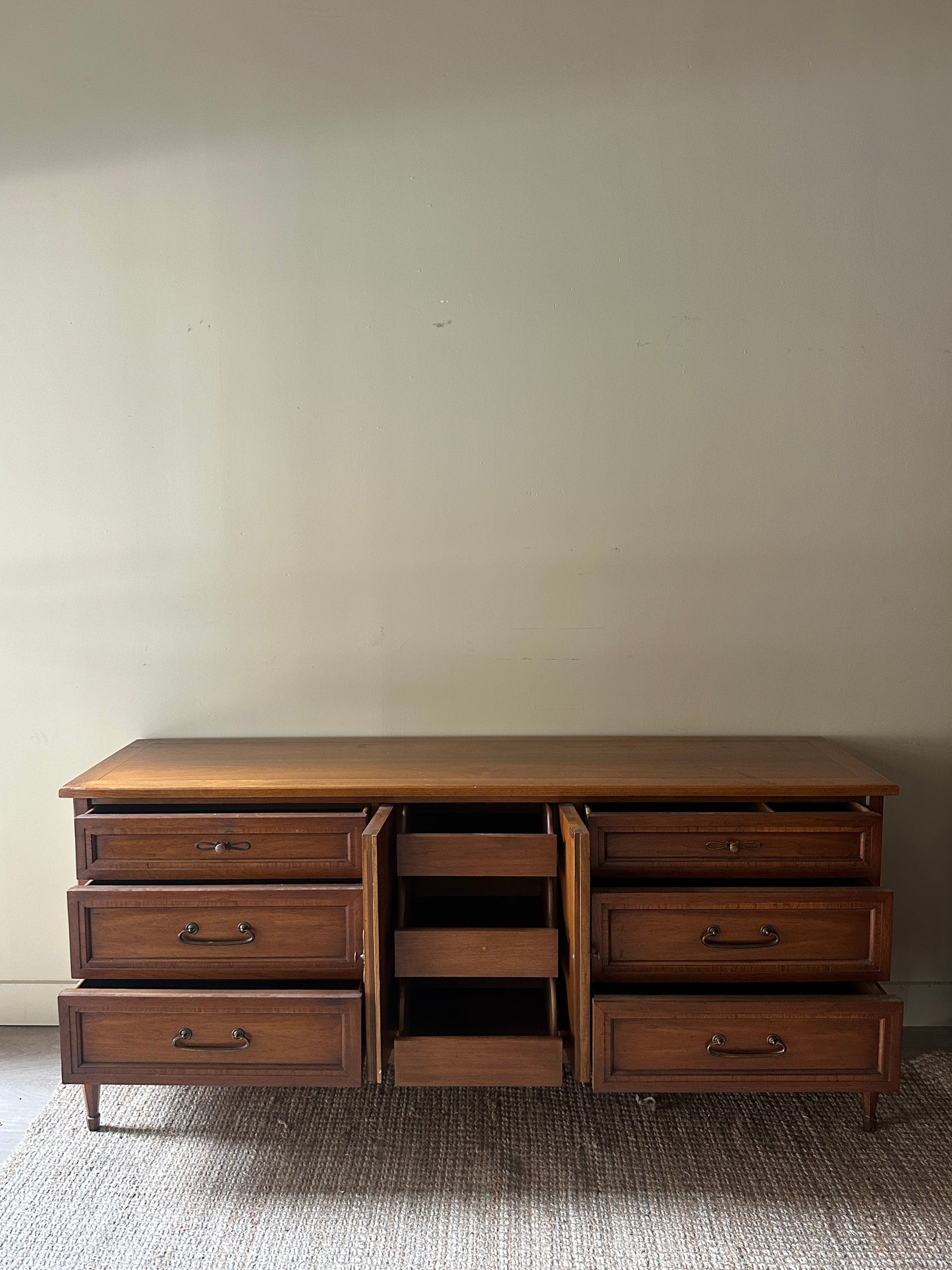 Walnut 9 drawer credenza