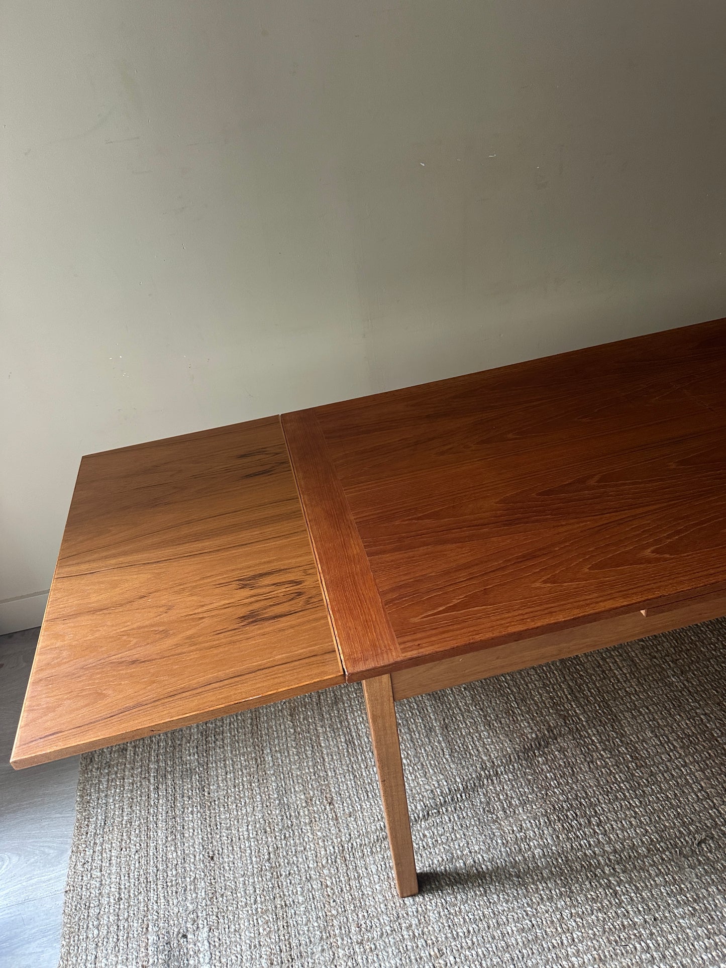 Teak extension dining table
