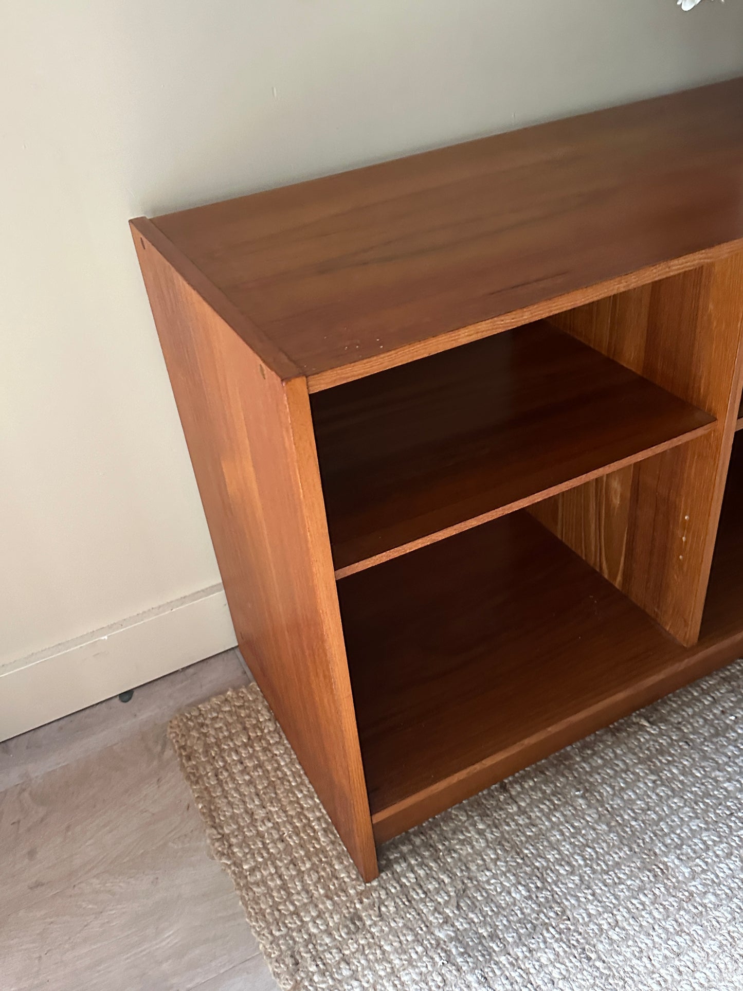 Teak record console