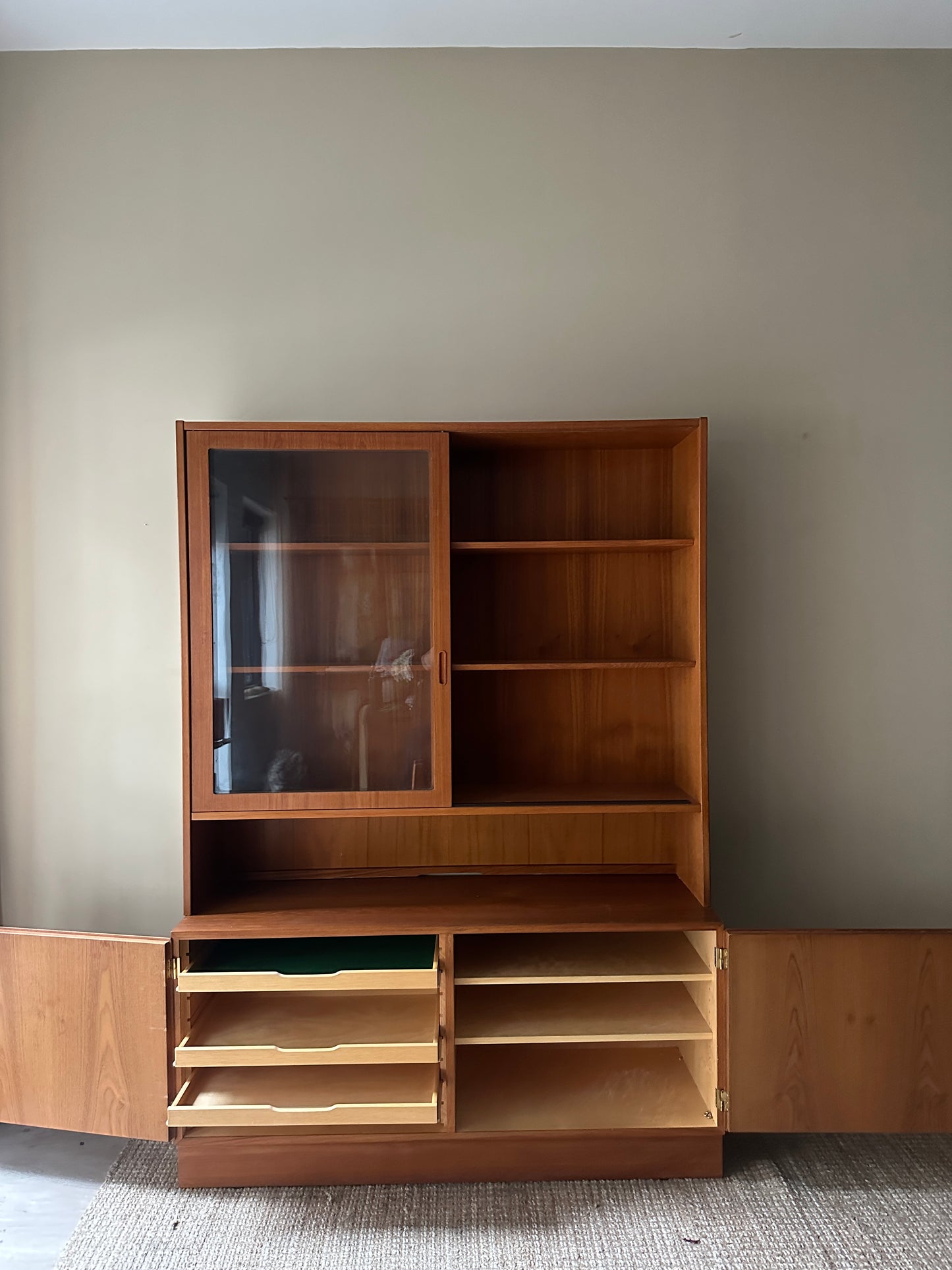 Danish teak two piece hutch