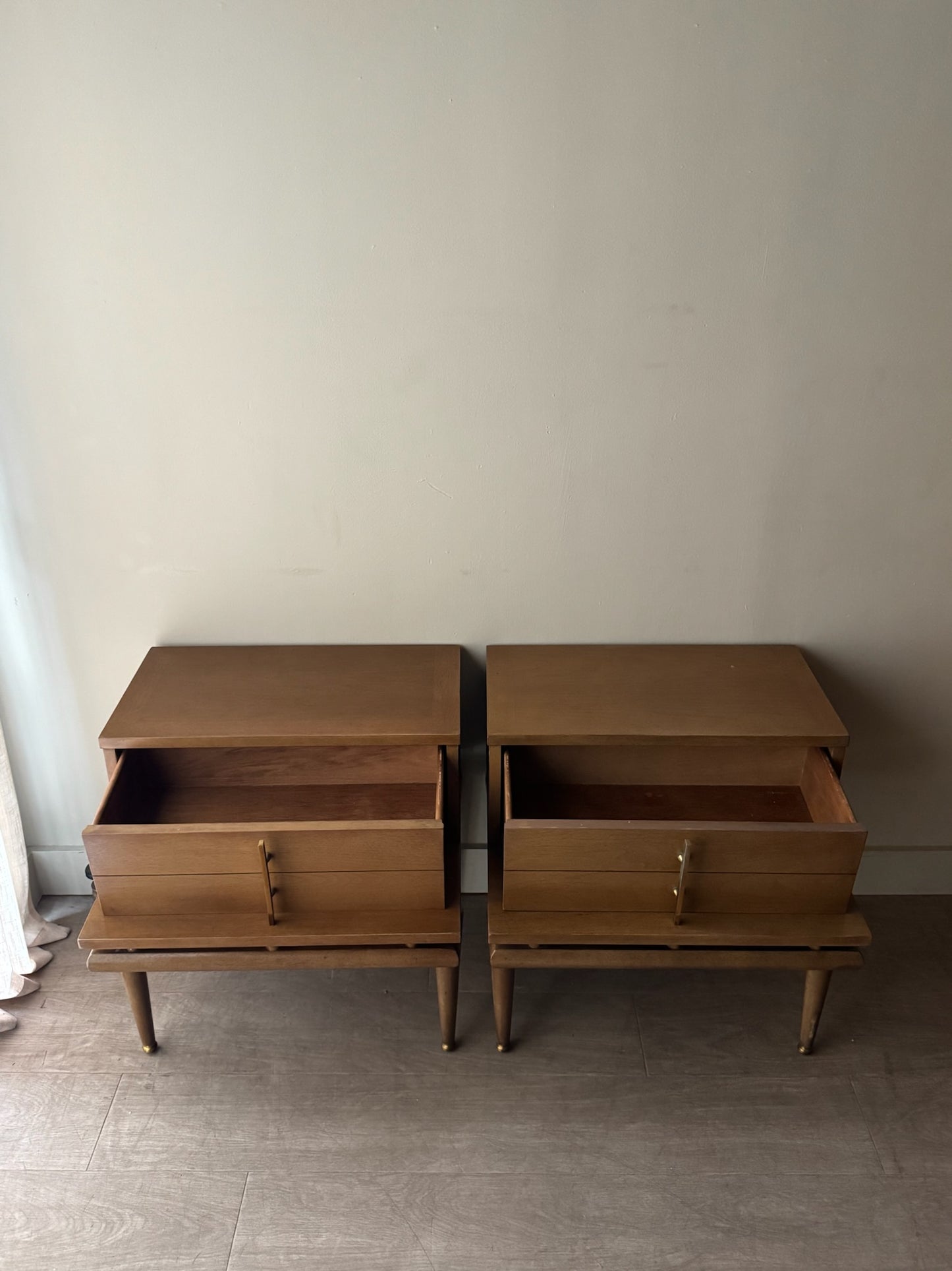 Kent Coffey walnut nightstands. Sold individually.