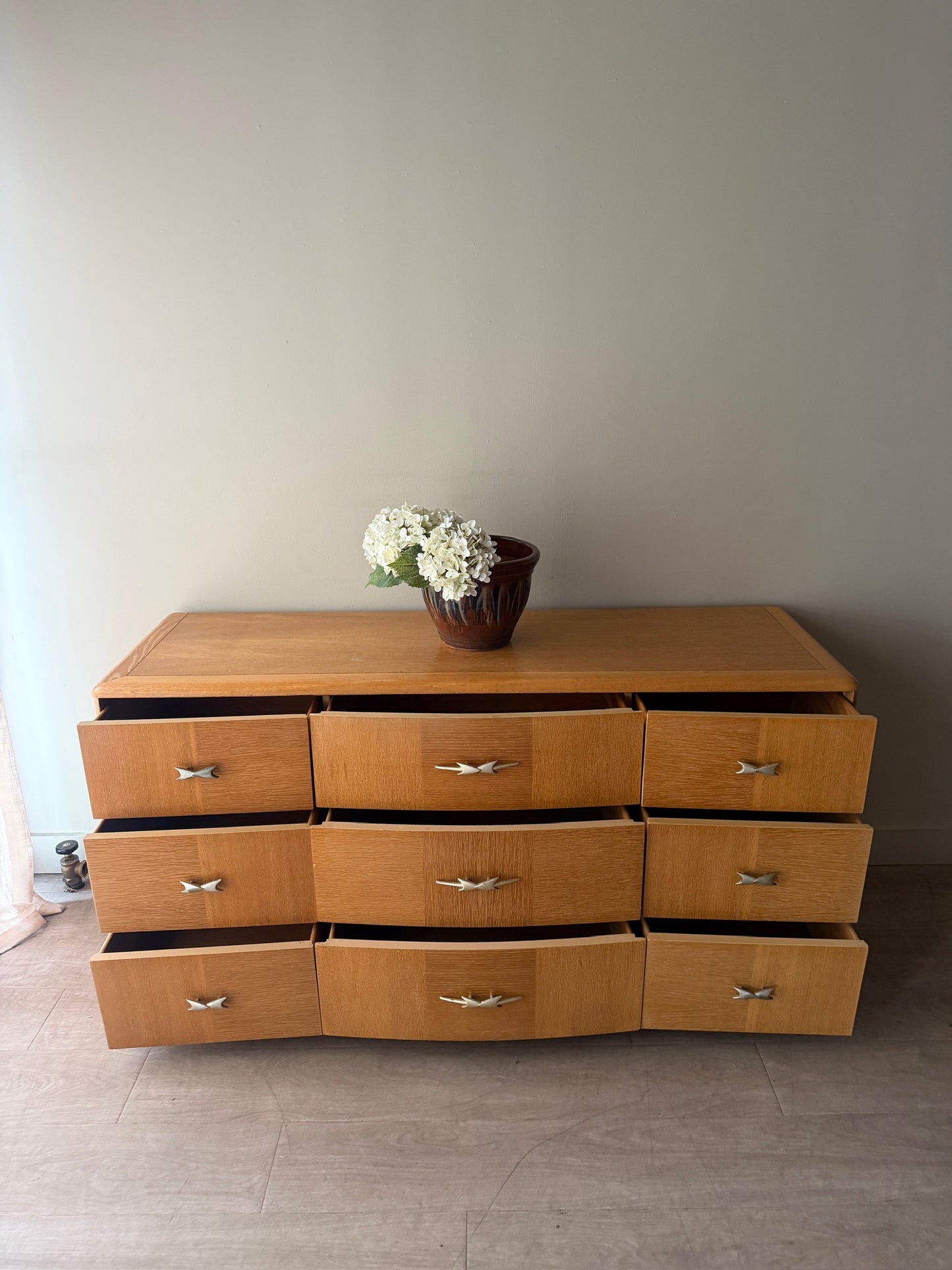 Kent Coffey oak 9 drawer dresser