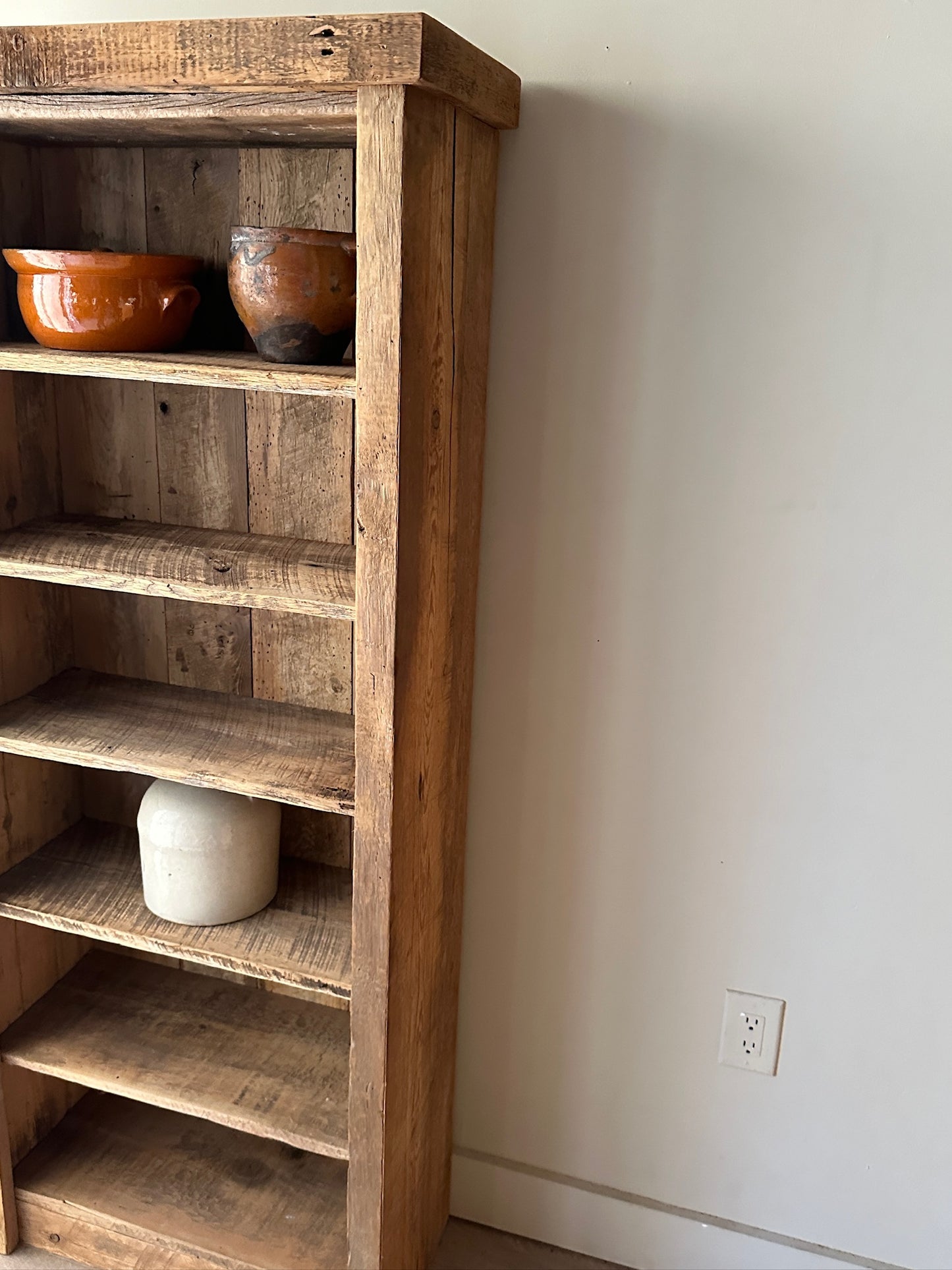 Rustic pine bookshelf