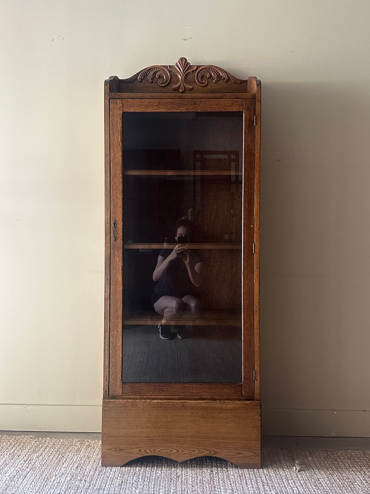 Oak glass display case
