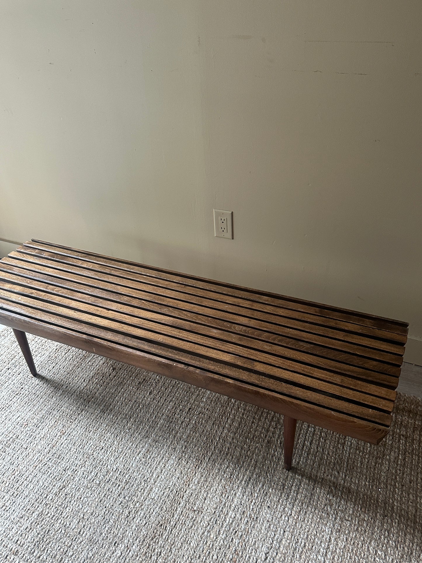 Walnut slat coffee table