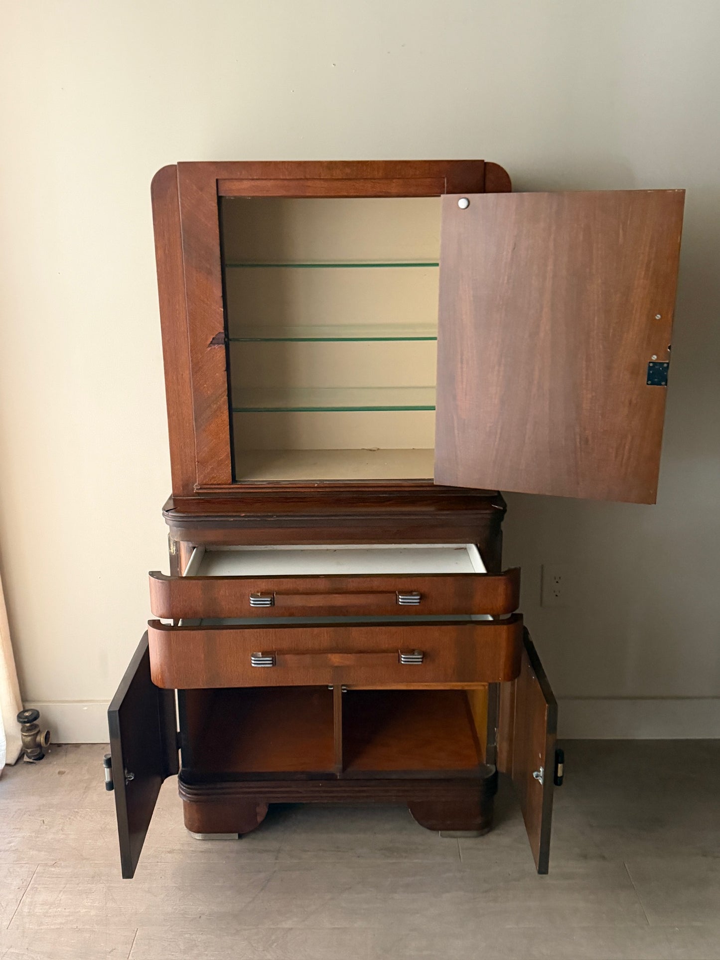 Deco mixed wood dental cabinet