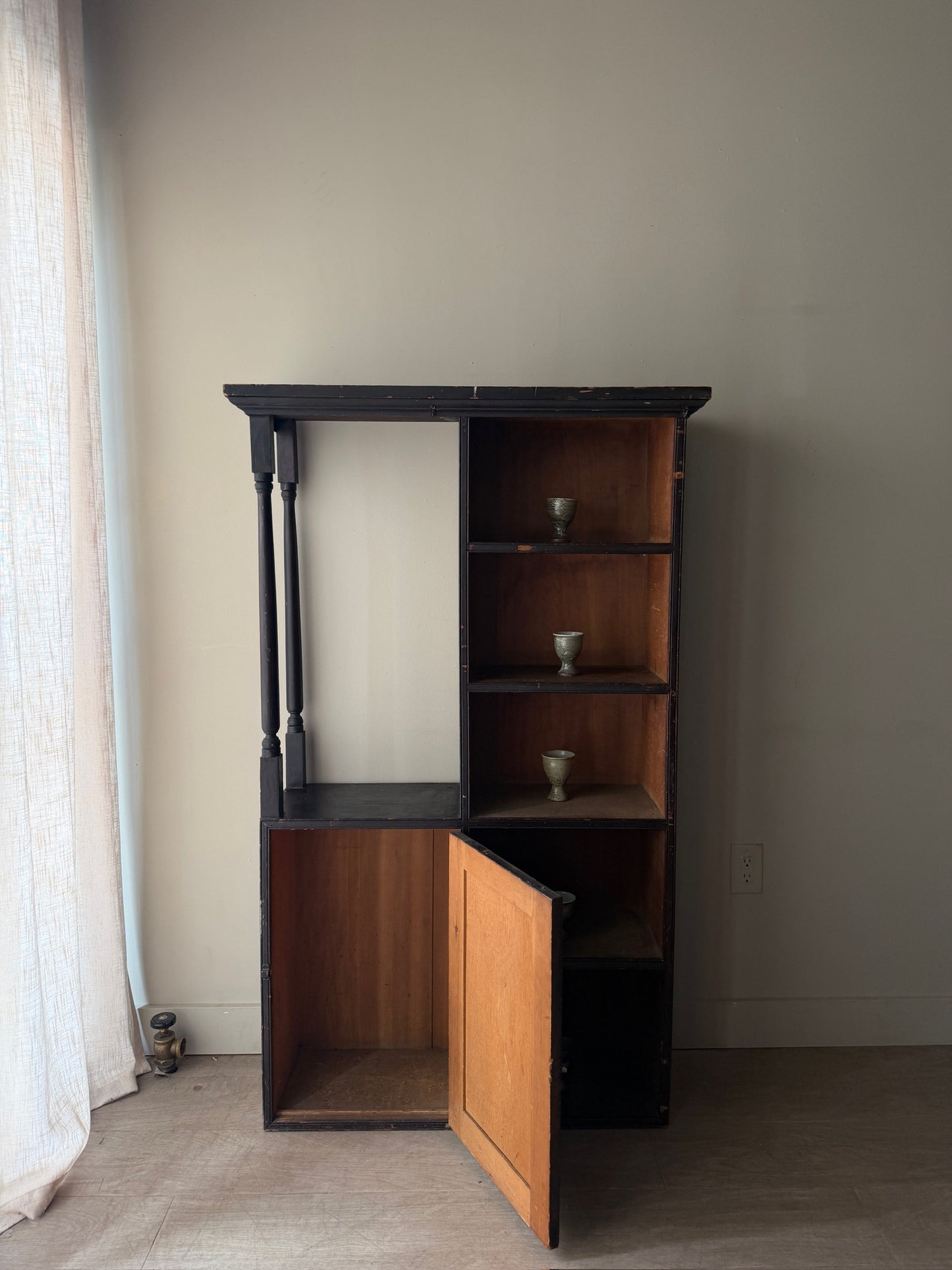 Black painted display cabinet