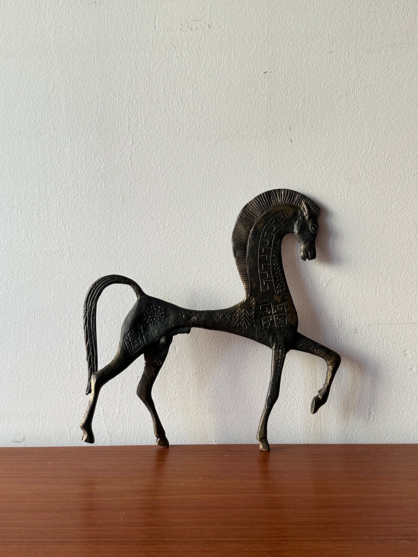 Brutalist horse sculpture