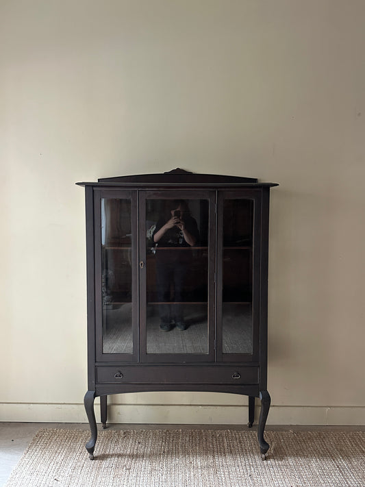 Dark stained mahogany display case