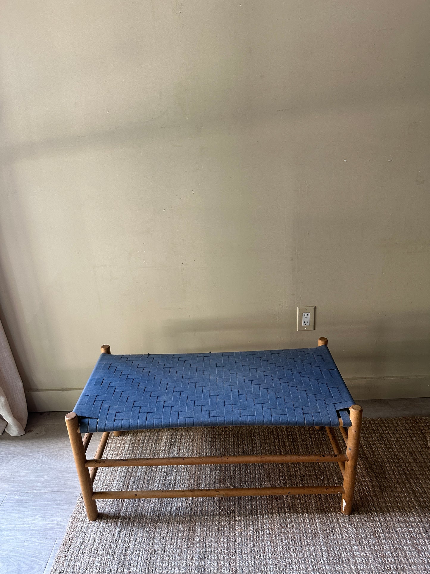 Blue woven stool