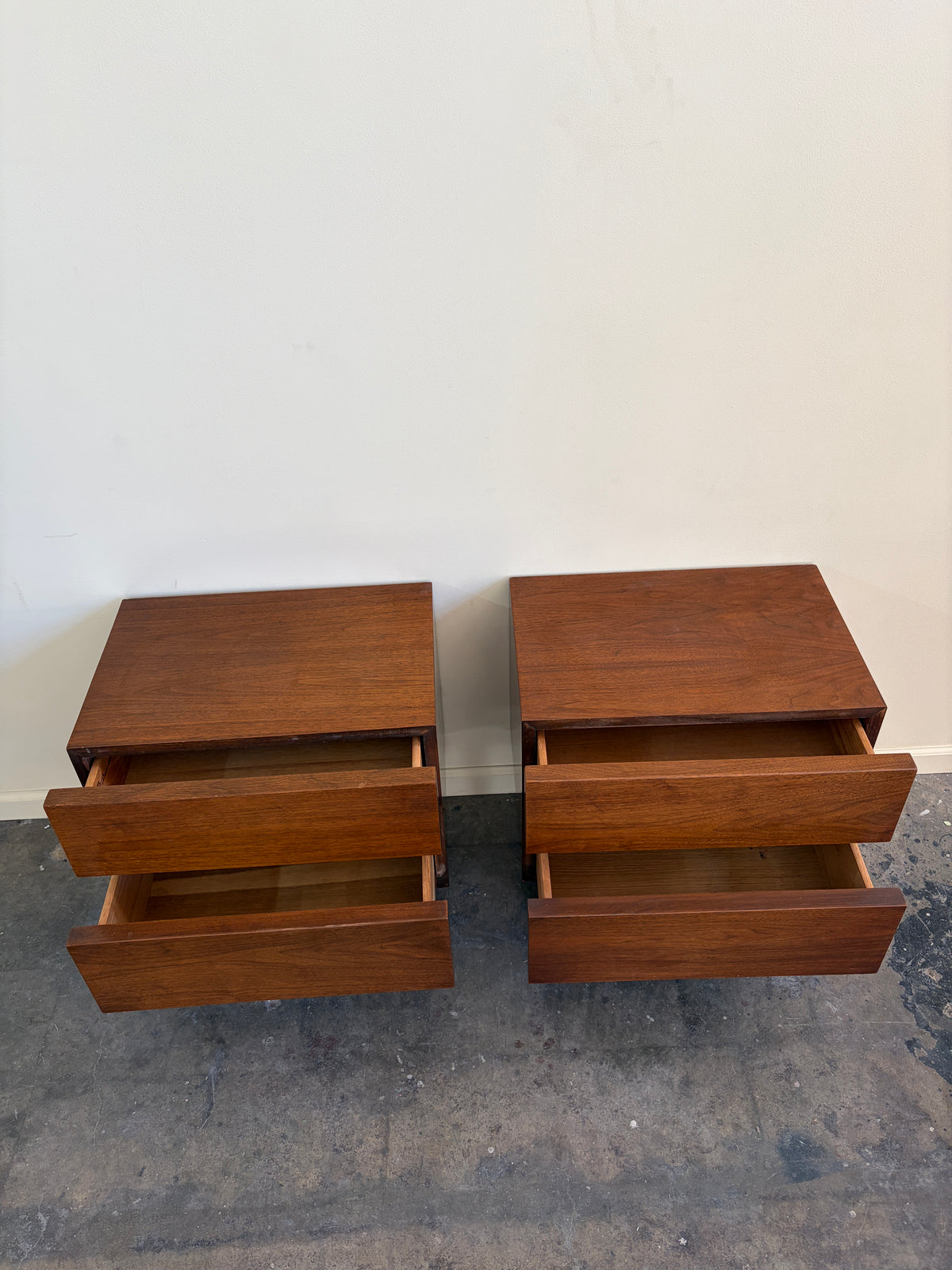 Pair of American of Martinsville MCM Walnut Nightstands
