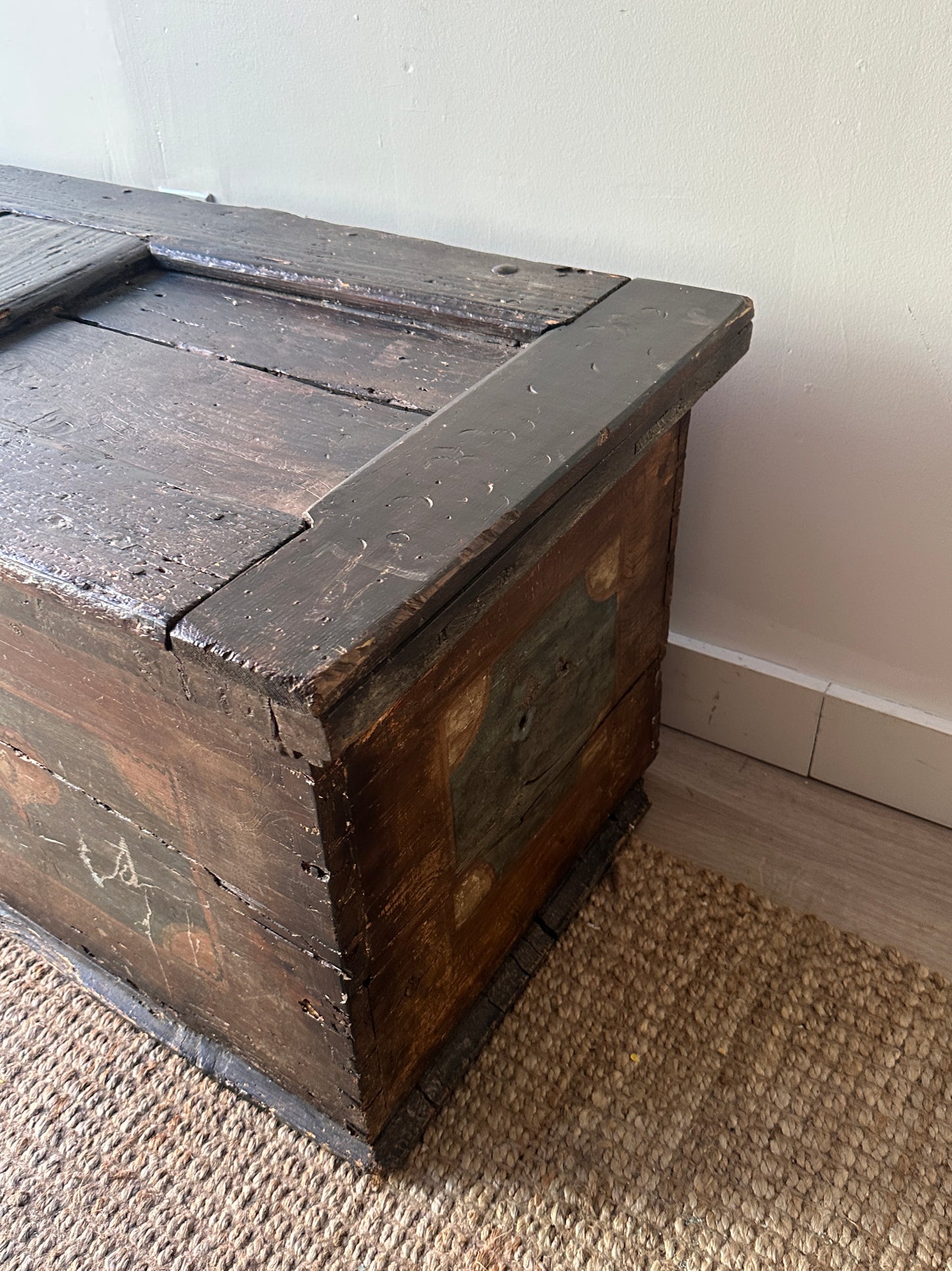 19th c. painted pine chest