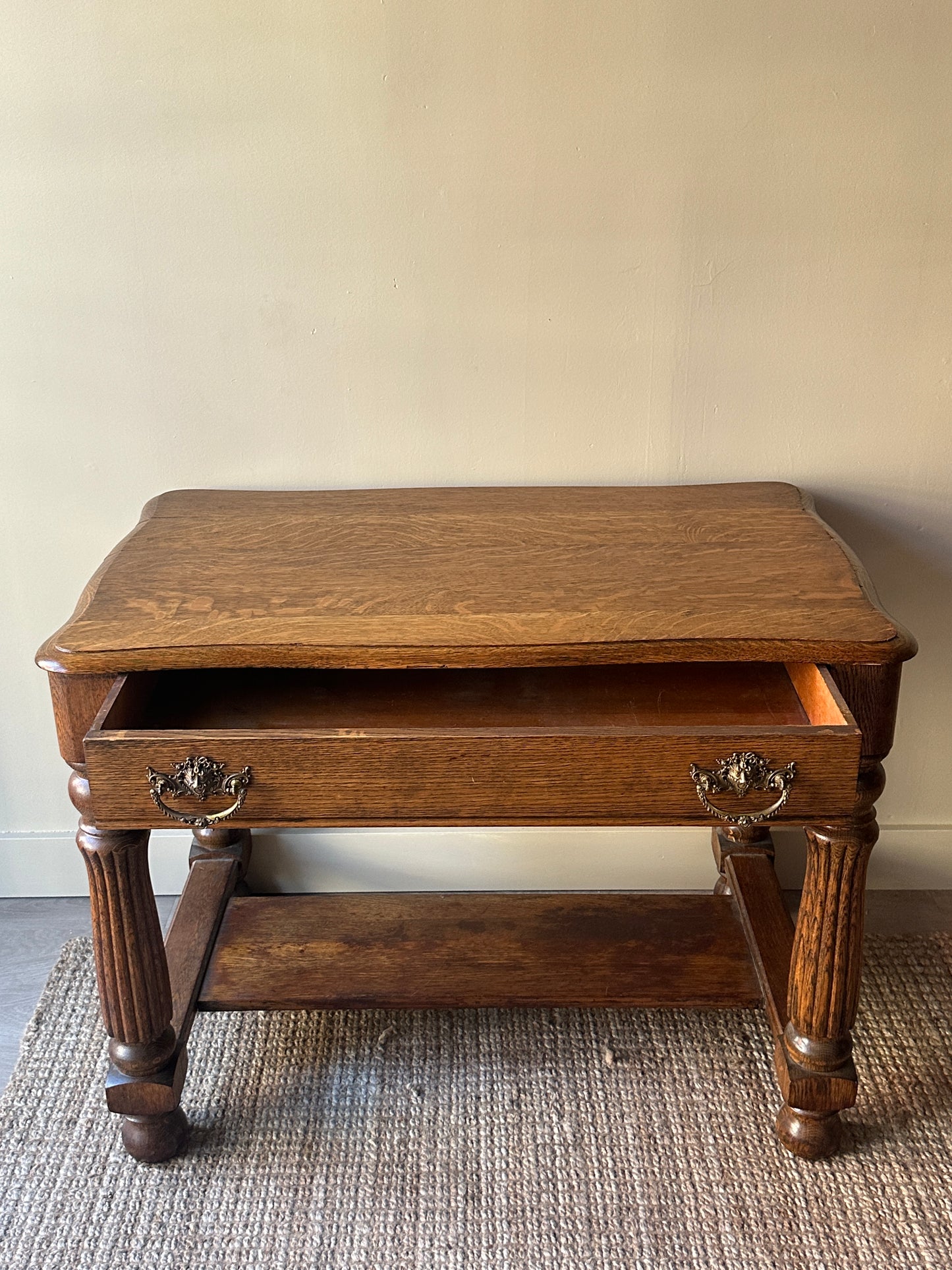 Oak library table/desk