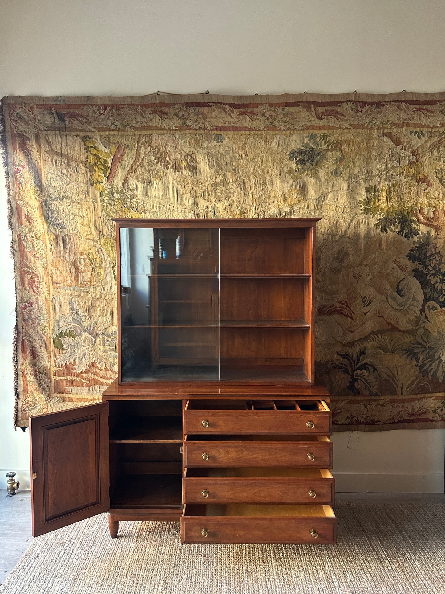 Willett cherry two piece hutch