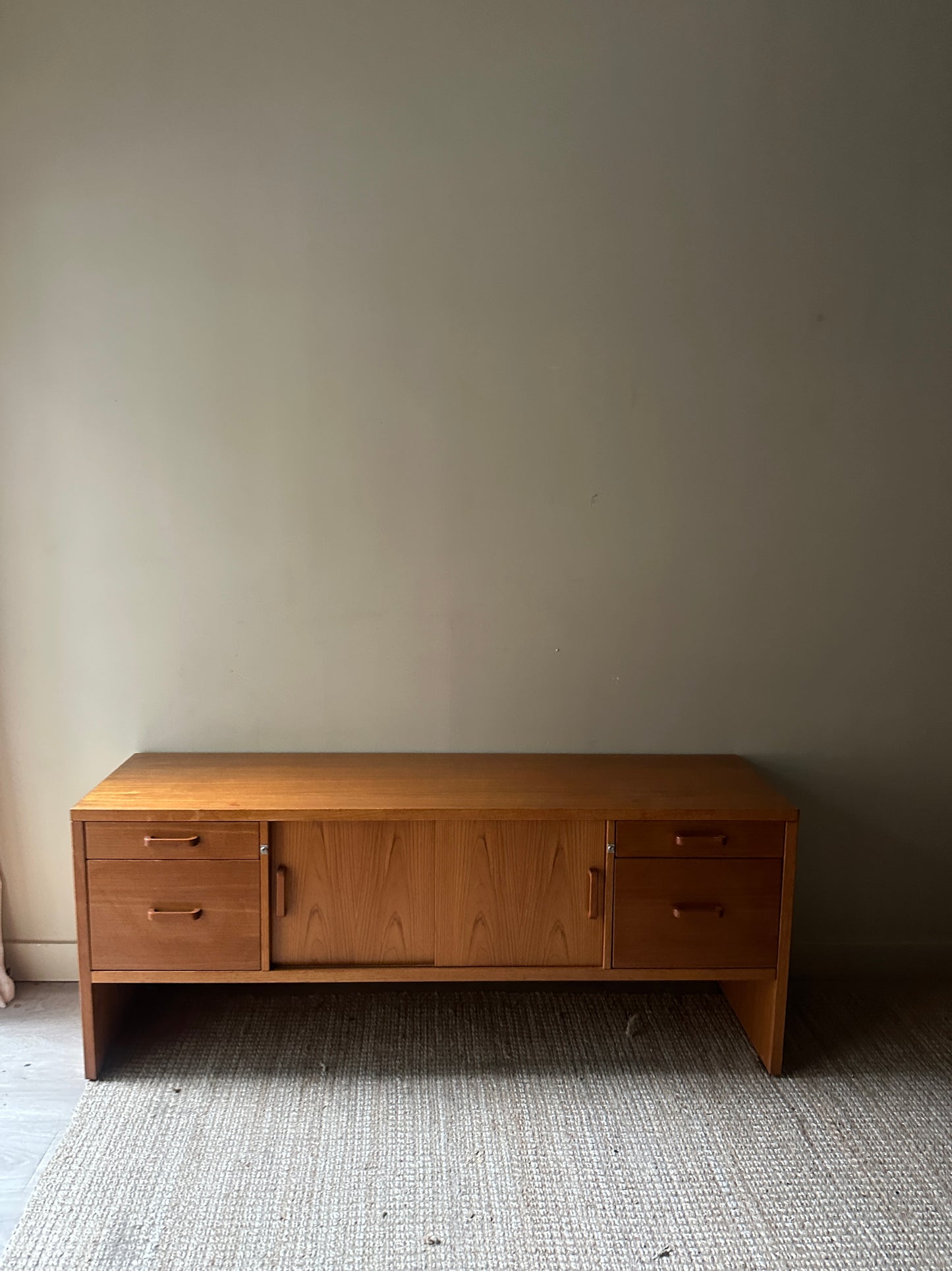 Teak credenza with filing cabinet
