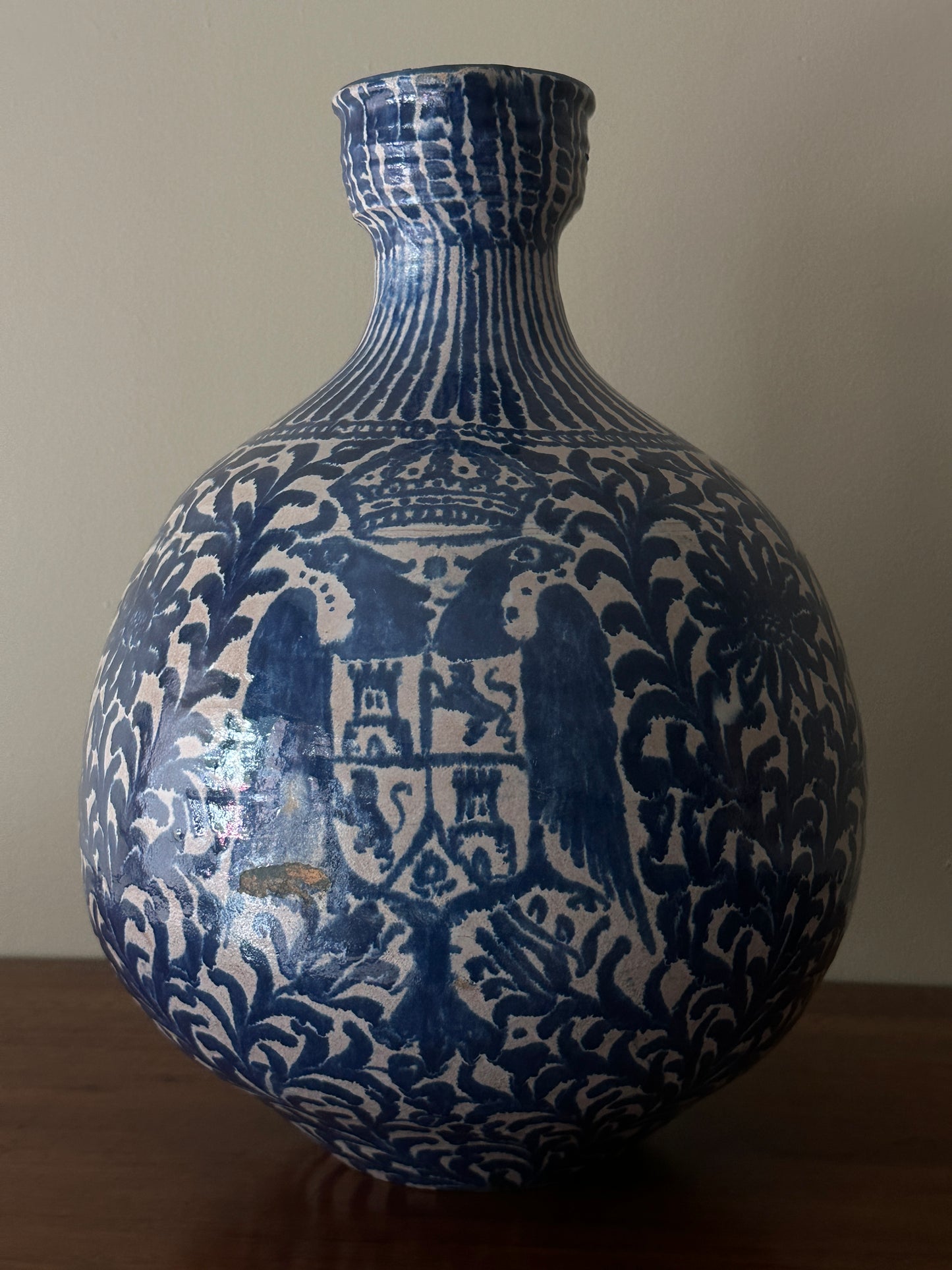 18th c. Spanish hand painted Fajalauza pitcher