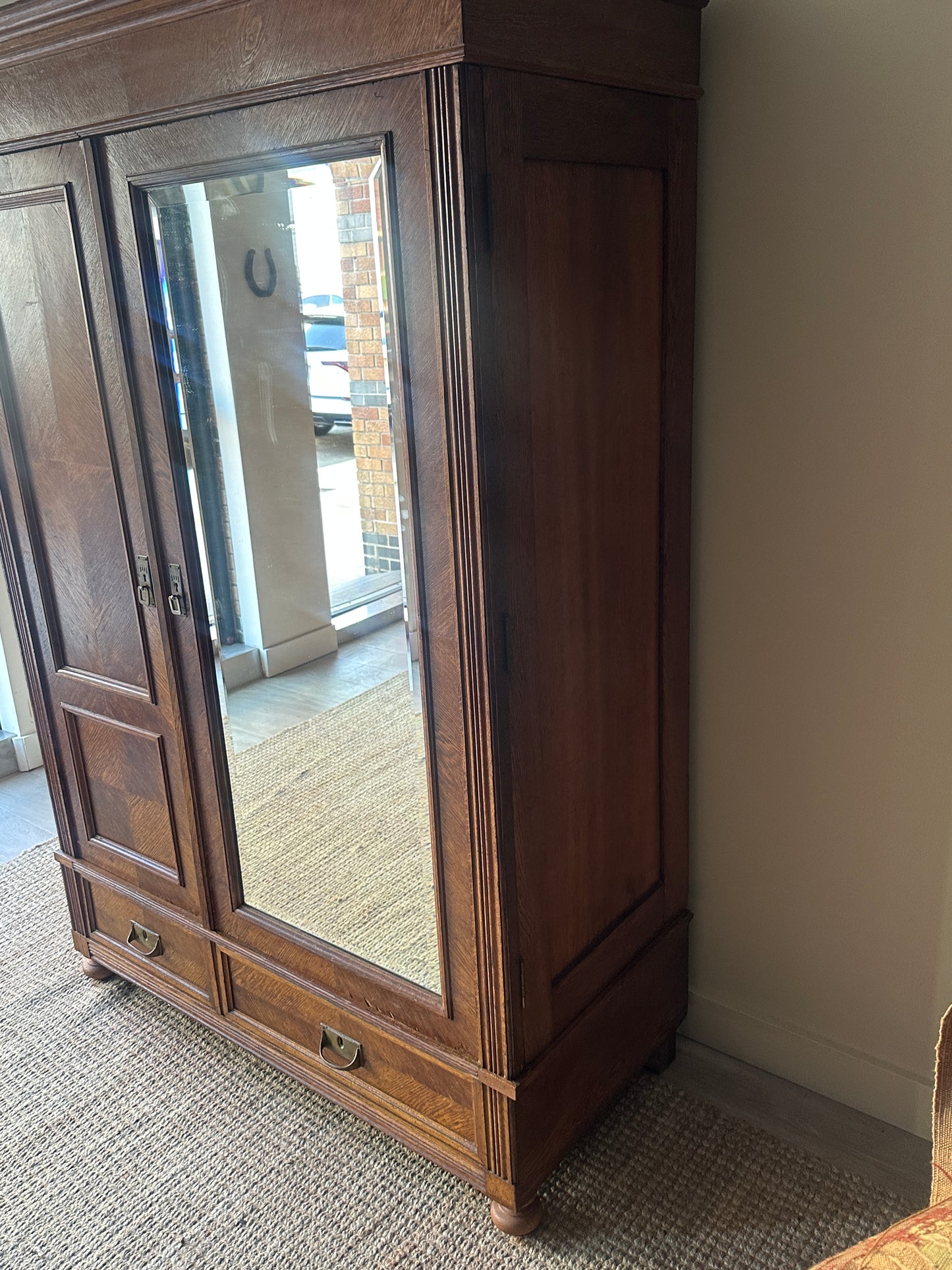 Mission oak armoire