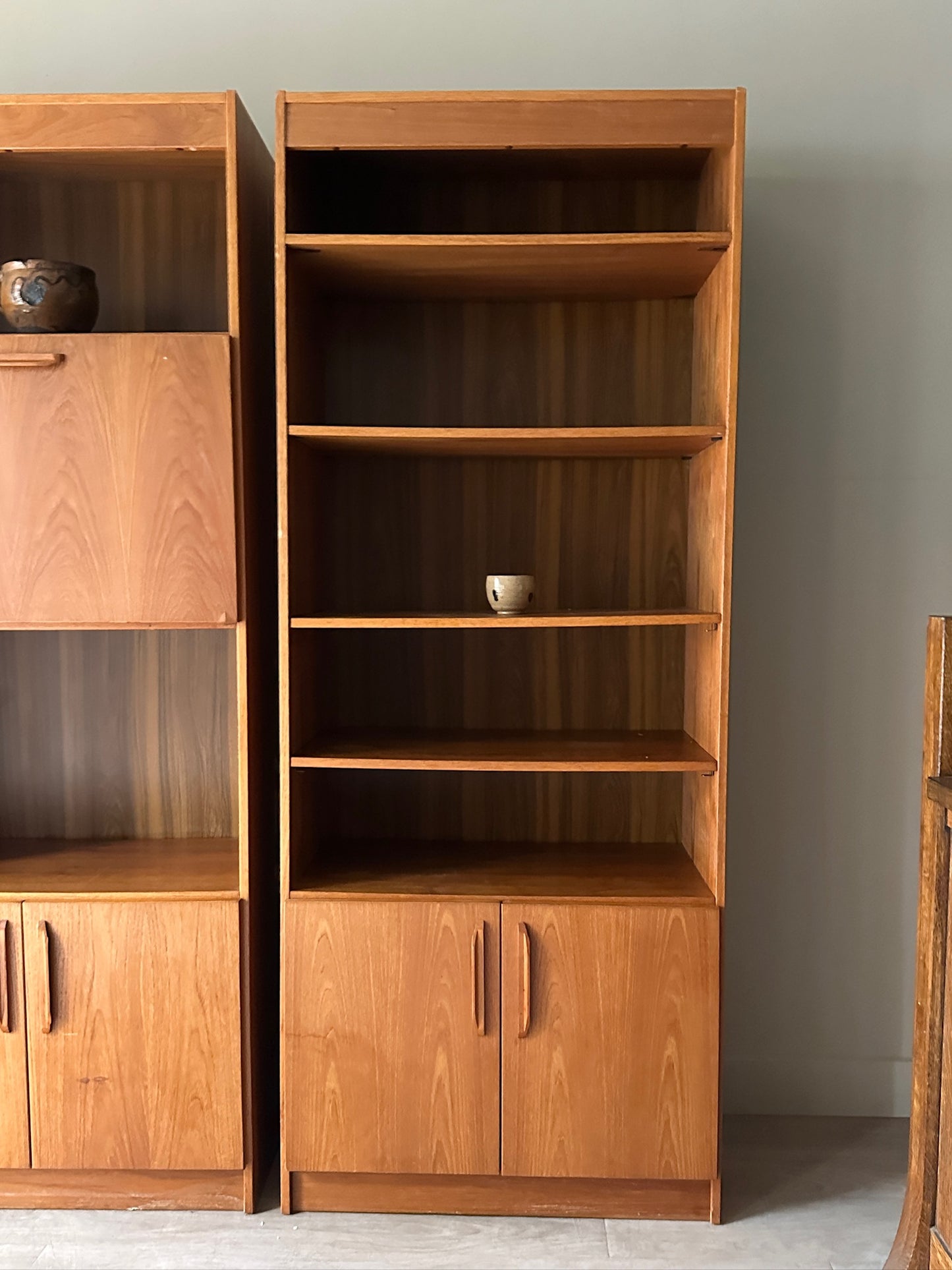 Danish Teak Bookshelf with Cabinet (right)